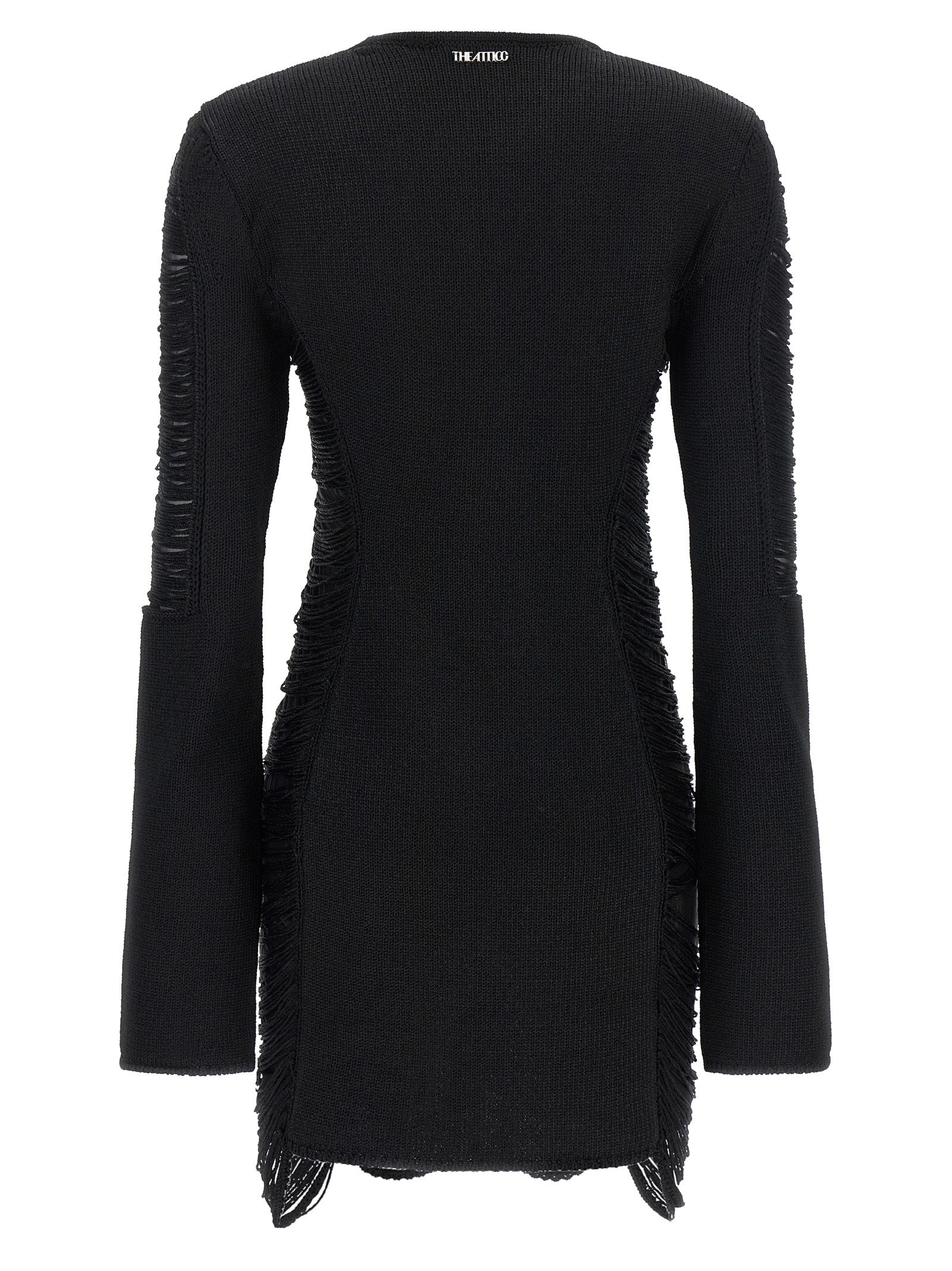 Indulge in the allure of The Attico Black Viscose Short Dress, a masterpiece of Italian craftsmanship, where luxurious materials and edgy design elevate your style to new heights.