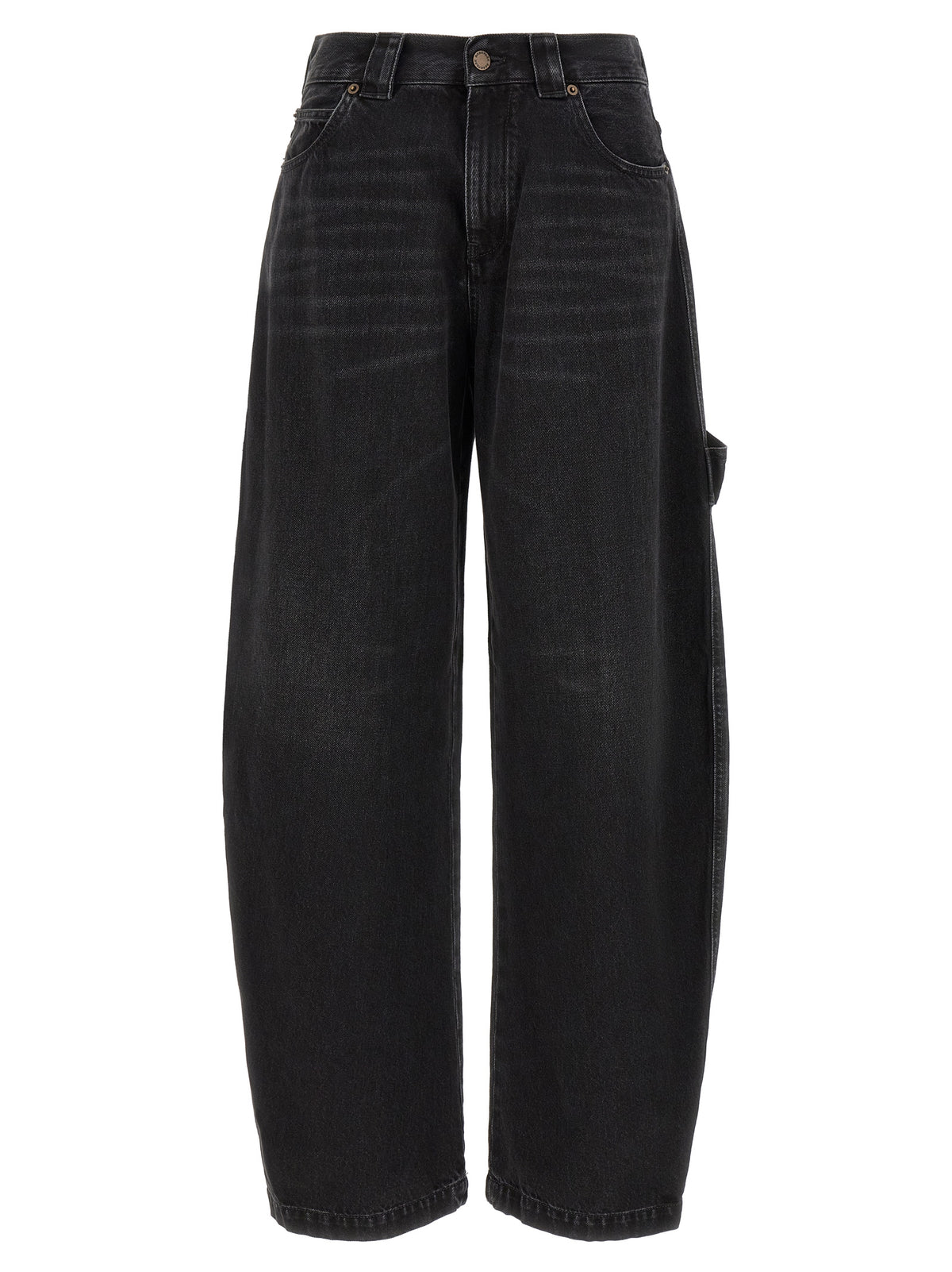 Discover the Darkpark Black Cotton Relaxed Fit Jeans, where sculptural elegance meets contemporary utility, crafted from pure Italian cotton for the discerning fashion connoisseur.