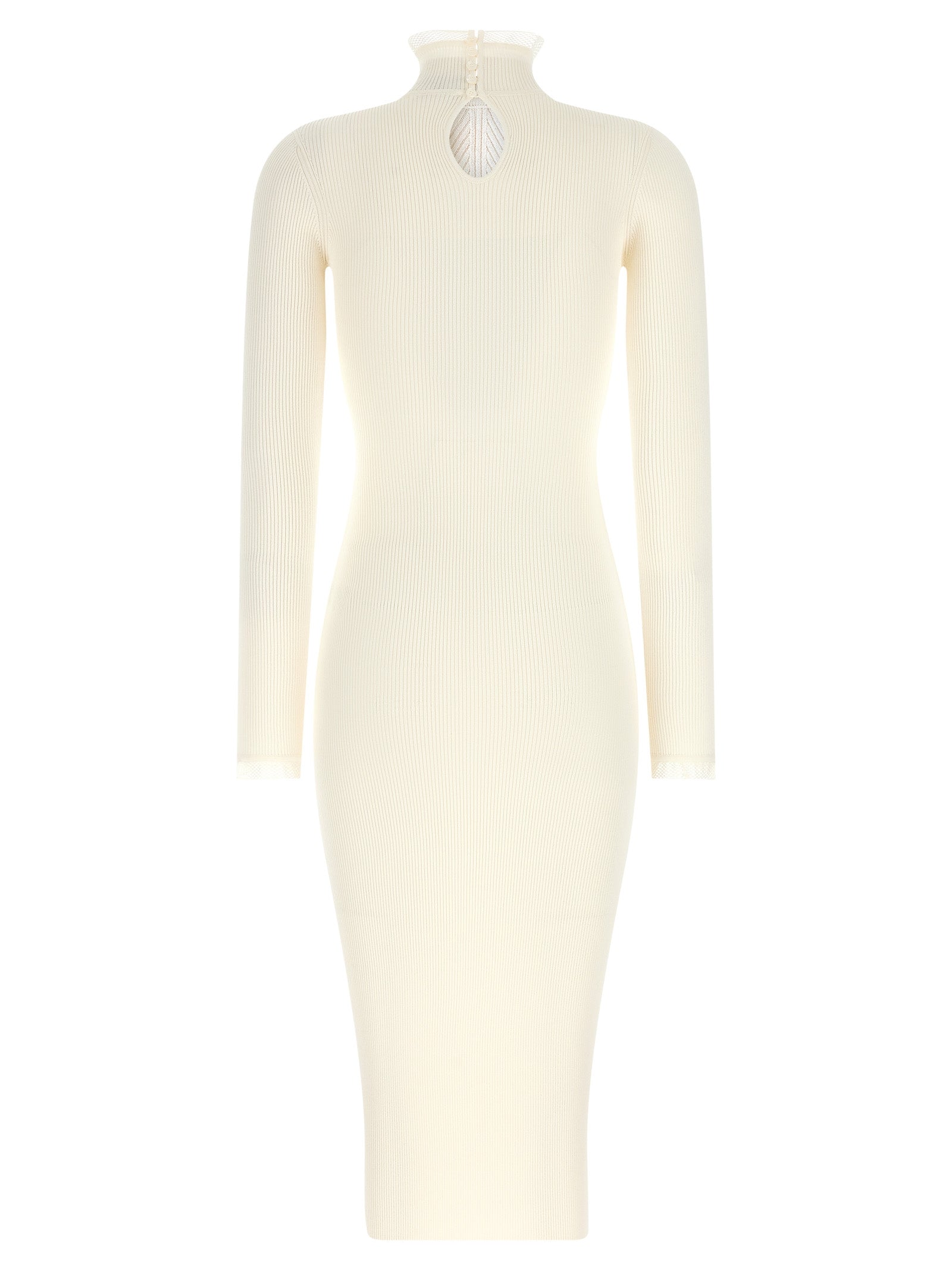 Elisabetta Franchi White Viscose Midi Dress