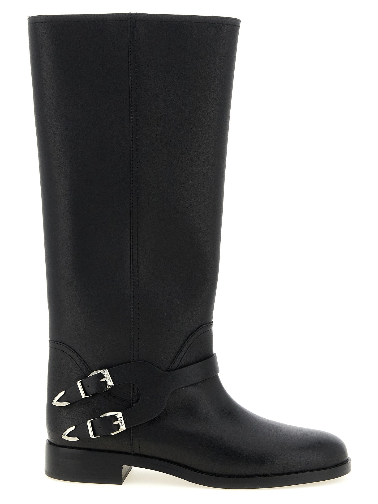 PINKO Black Cowhide Over The Knee
