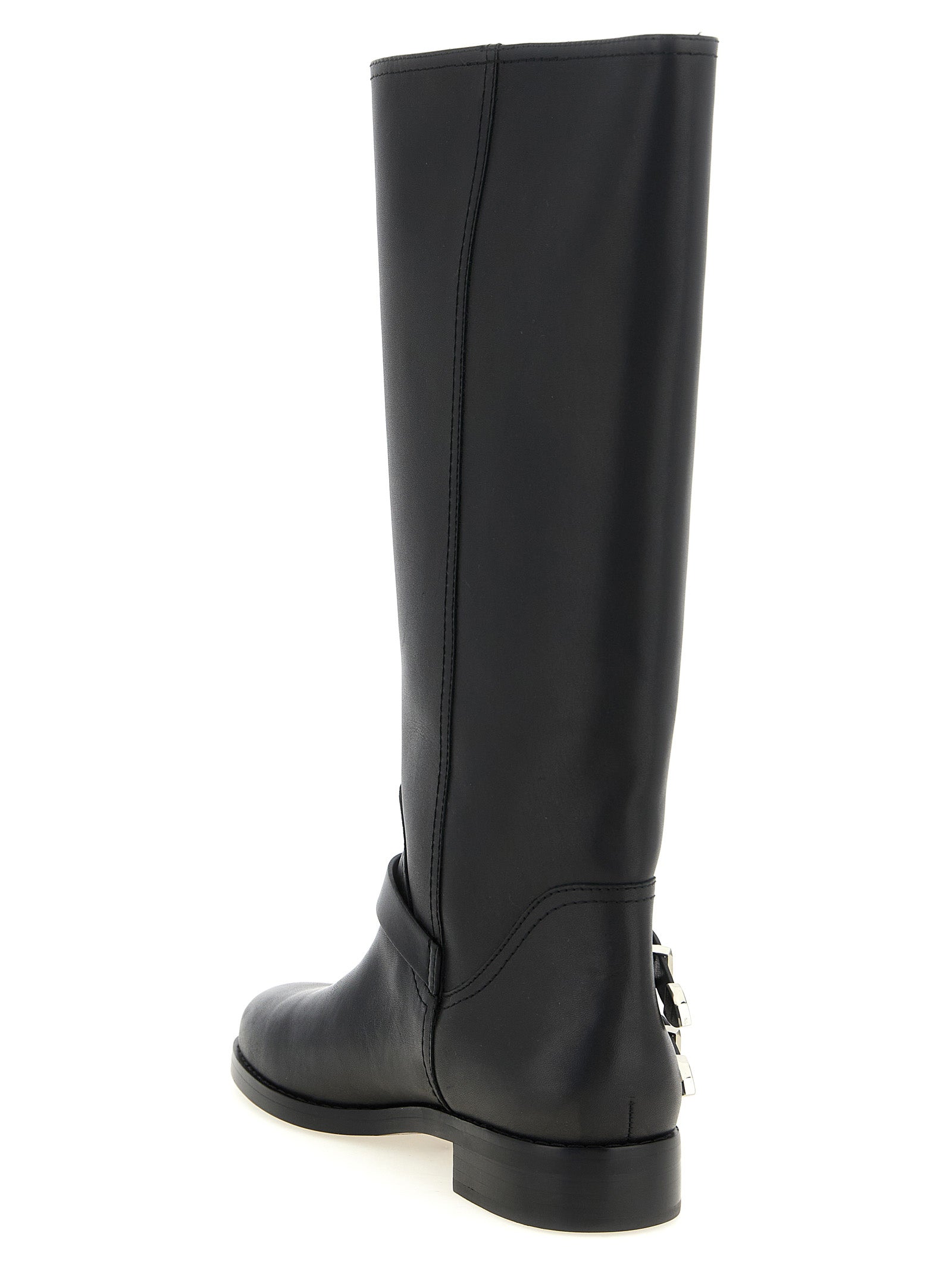PINKO Black Cowhide Over The Knee