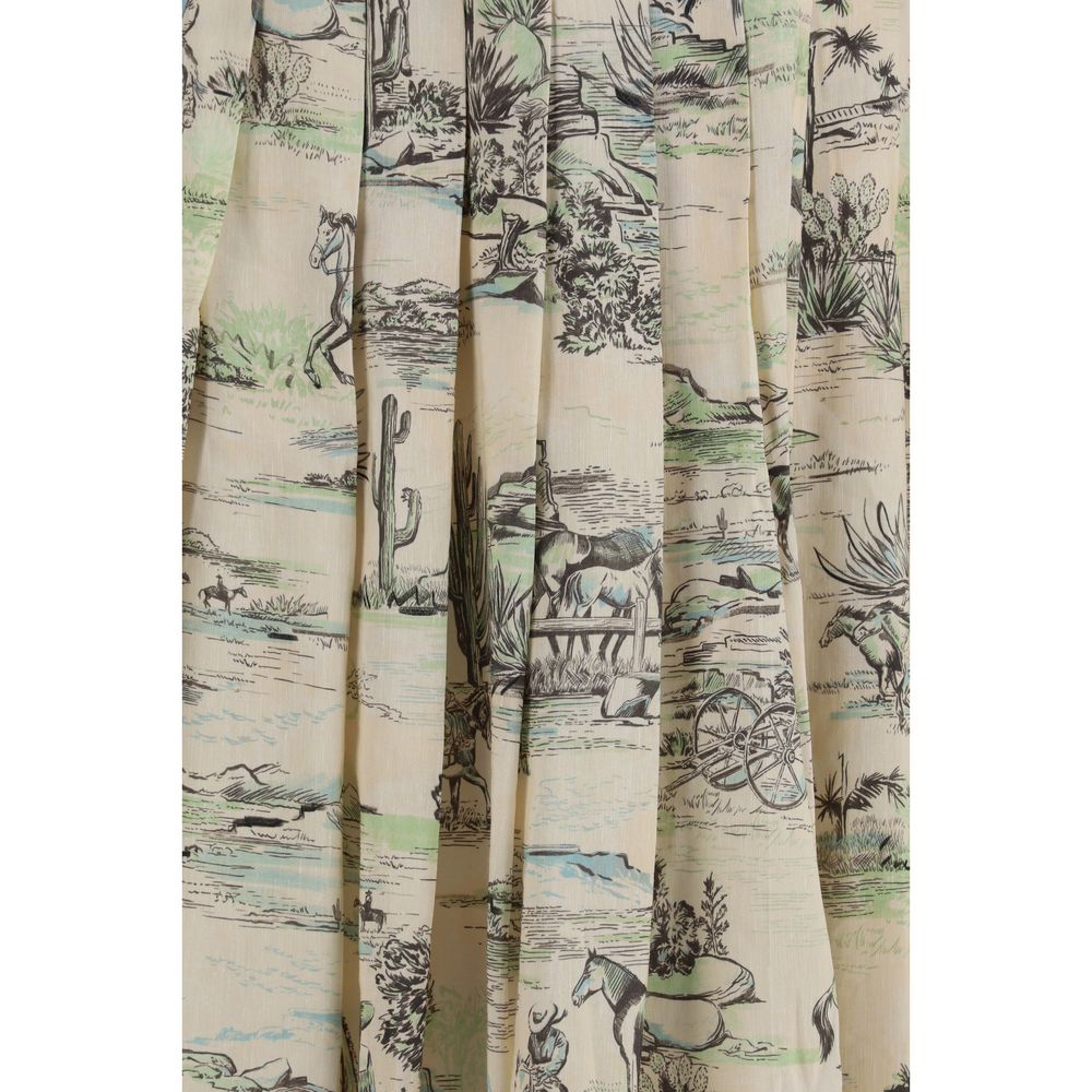 Alemais Beige Linen Midi Skirt - Timeless Elegance Redefined