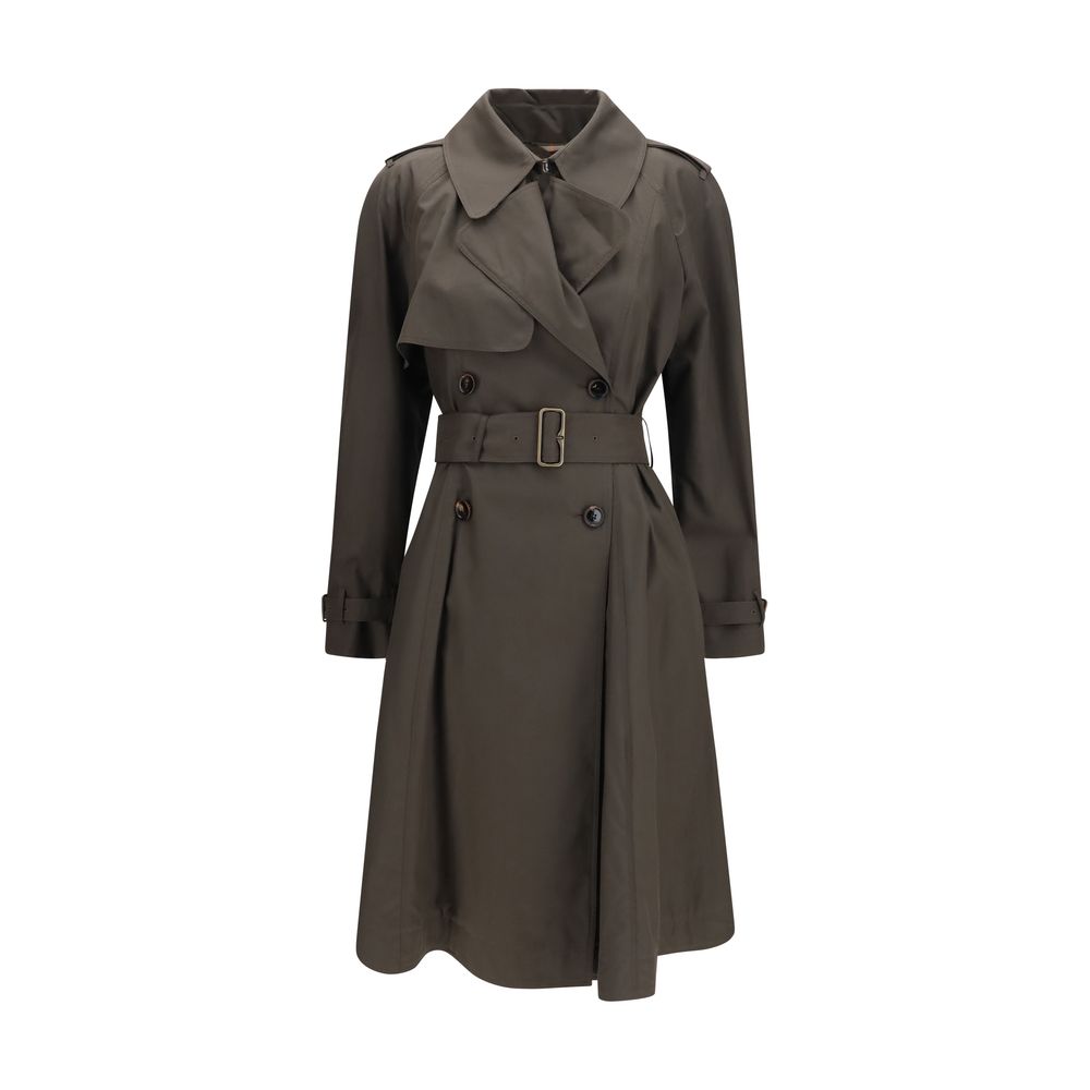 Indulge in the exquisite Burberry Bicolor Cotton Coat, a masterpiece of lightweight rain-resistant gabardine, designed for those who embody elegance and sophistication.