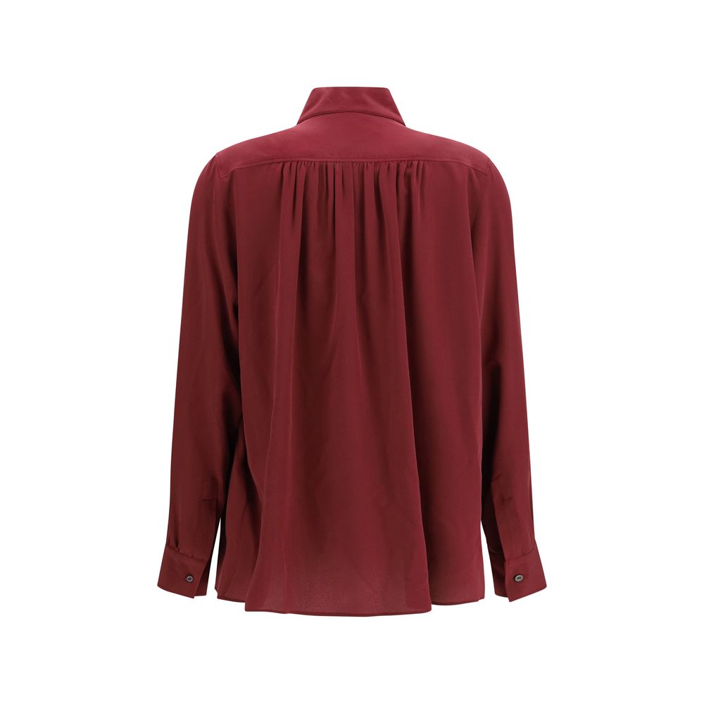 Indulge in the exquisite Jacob Cohen Bordeaux Silk Blouse, a masterpiece of soft silk with refined details, perfect for elevating your sophisticated wardrobe.