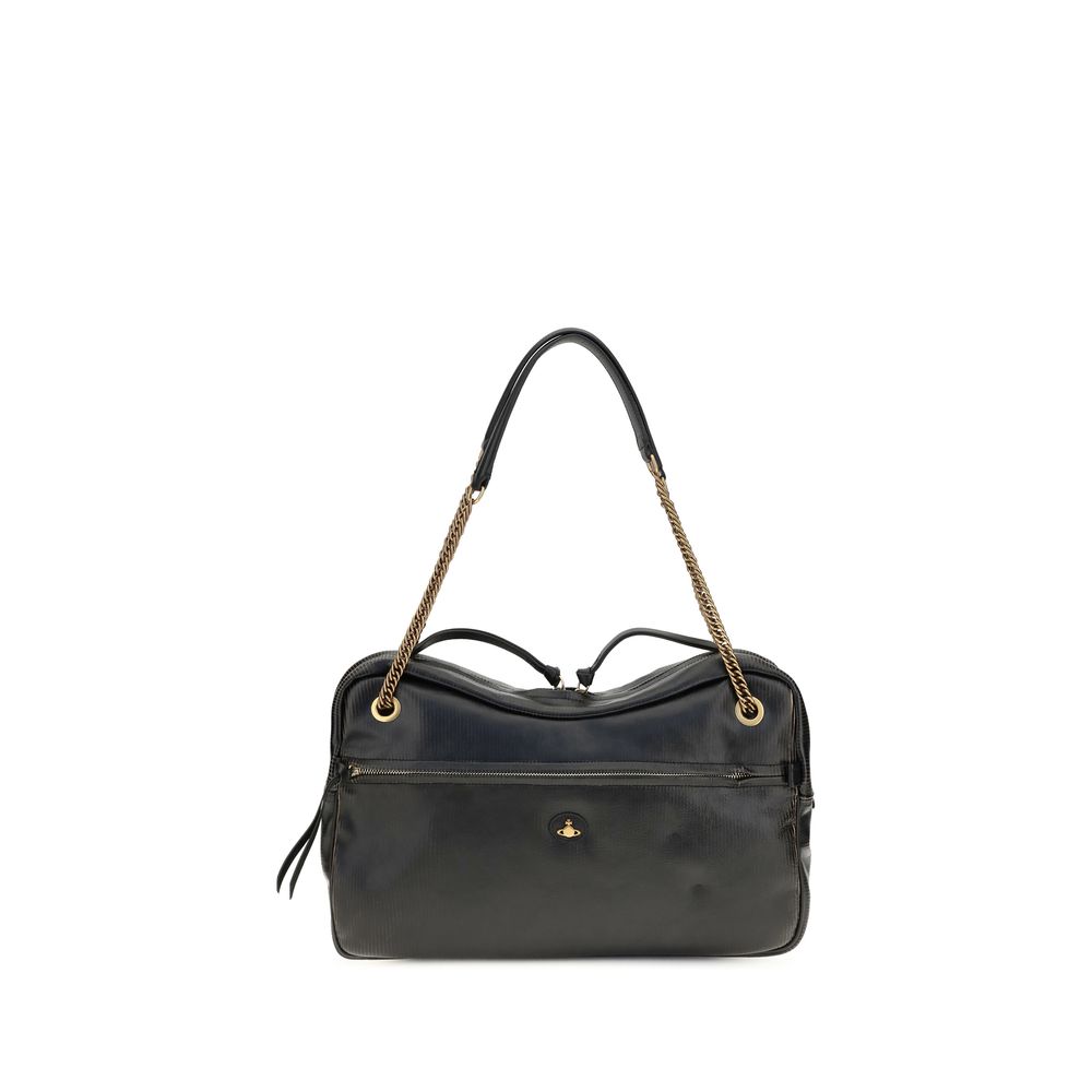 Vivienne Westwood Black Calf Leather Shoulder Bag - Timeless Luxury