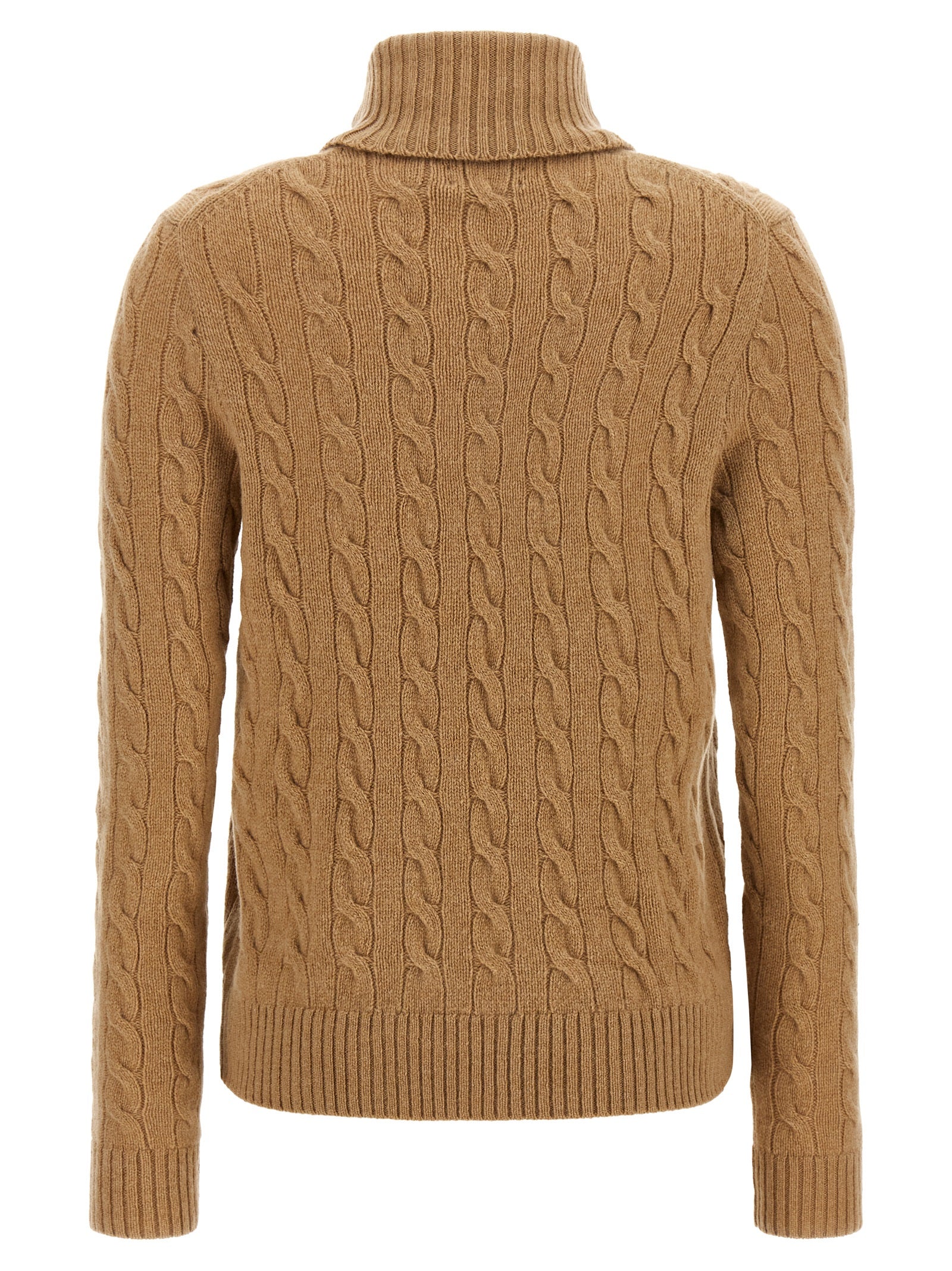 Indulge in the timeless elegance of the Polo Ralph Lauren Beige Wool Cardigan, crafted from a luxurious wool and cashmere blend, embodying sophistication and refined style.