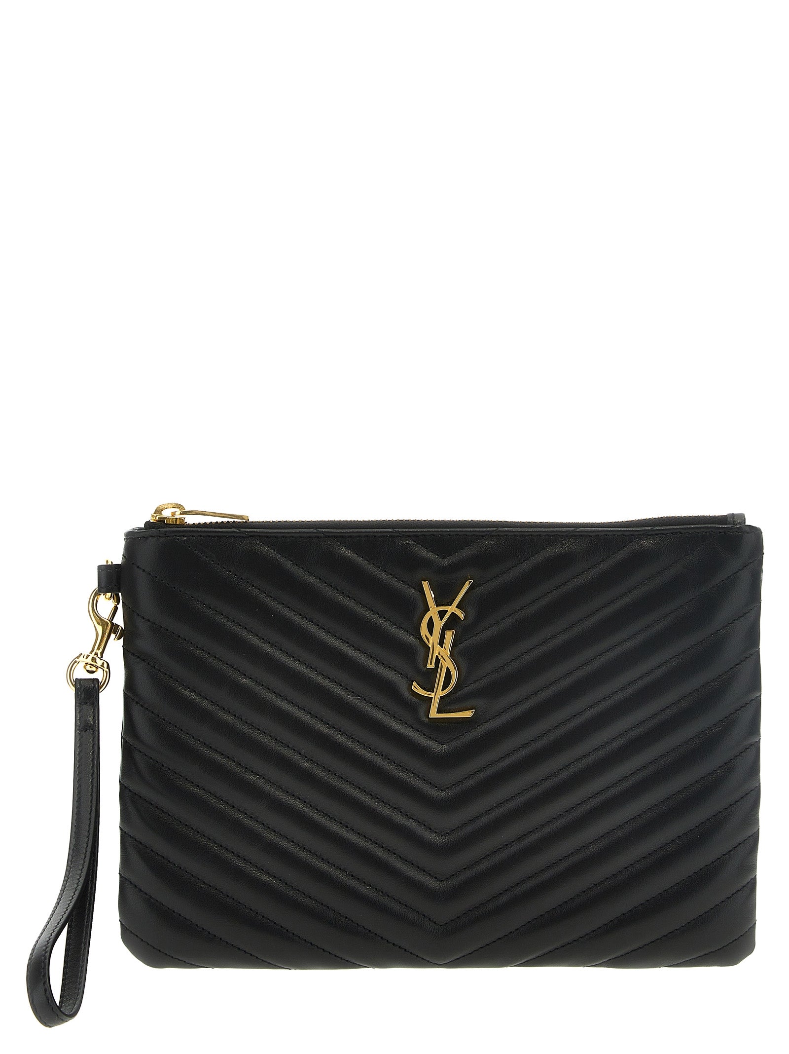 Saint Laurent Black Calfskin Clutch Bag - Timeless Luxury Elegance