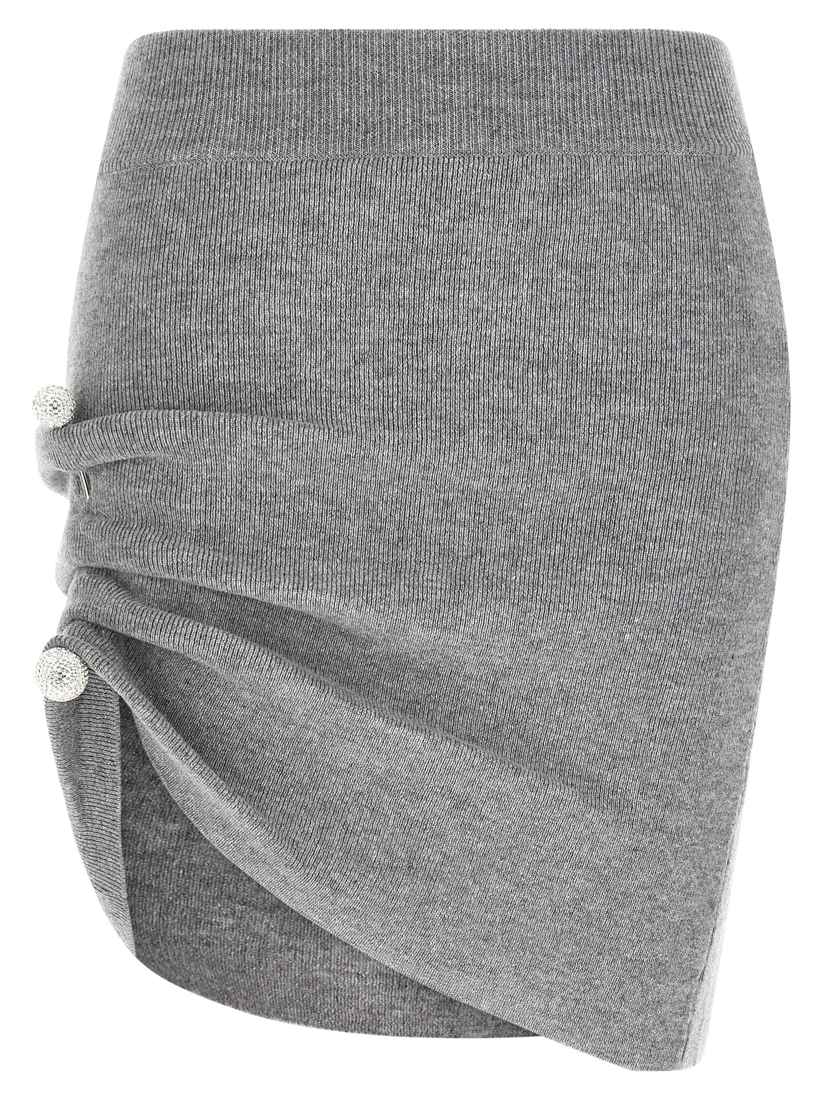 Discover the Giuseppe Di Morabito Gray Virgin Wool Long Skirt, a masterpiece of Italian craftsmanship, featuring exquisite draping and opulent details for the discerning individual.