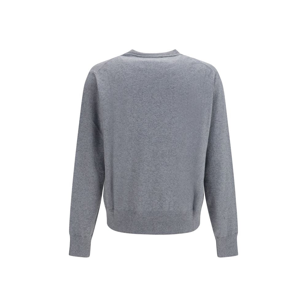 Indulge in the exquisite softness of the Vivienne Westwood Gray Cashmere Sweater, a timeless piece featuring iconic Orb embroidery, perfect for those who appreciate luxury and elegance.