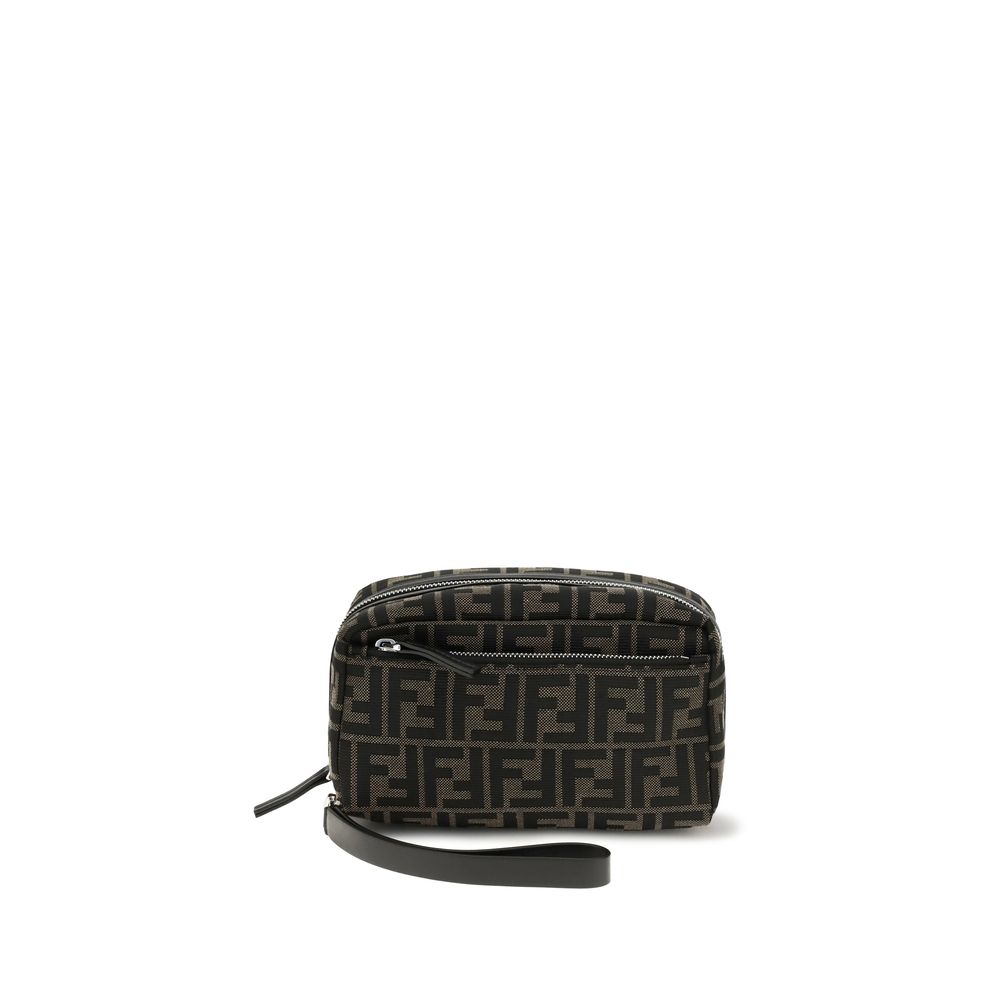 Indulge in the exquisite FF Jacquard Beauty Case by Fendi, a harmonious blend of iconic design and functionality, crafted from luxurious jacquard fabric for the discerning individual.