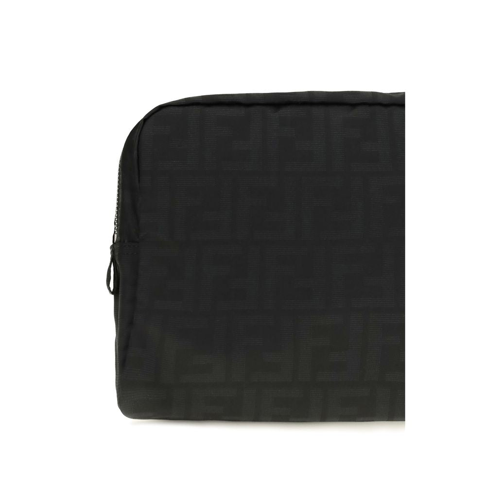 Indulge in the elegance of Fendi's Superlight FF Zucca Beauty Case, crafted from luxurious polyester, a perfect blend of functionality and iconic style for discerning tastes.