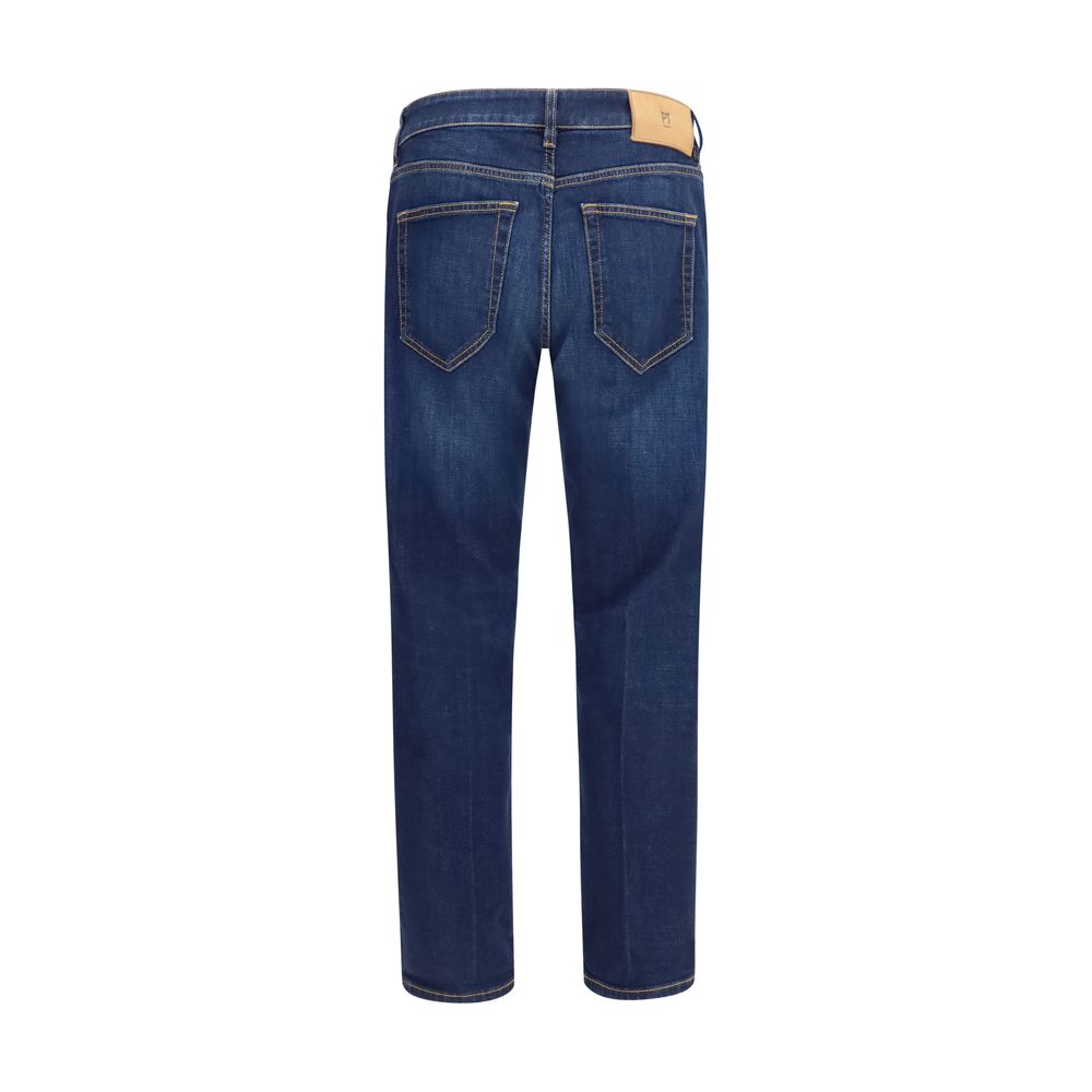 Indulge in the effortless elegance of PT Torino's Blue Cotton Straight-Leg Jeans, a timeless staple crafted for the discerning individual seeking sophistication and versatility.