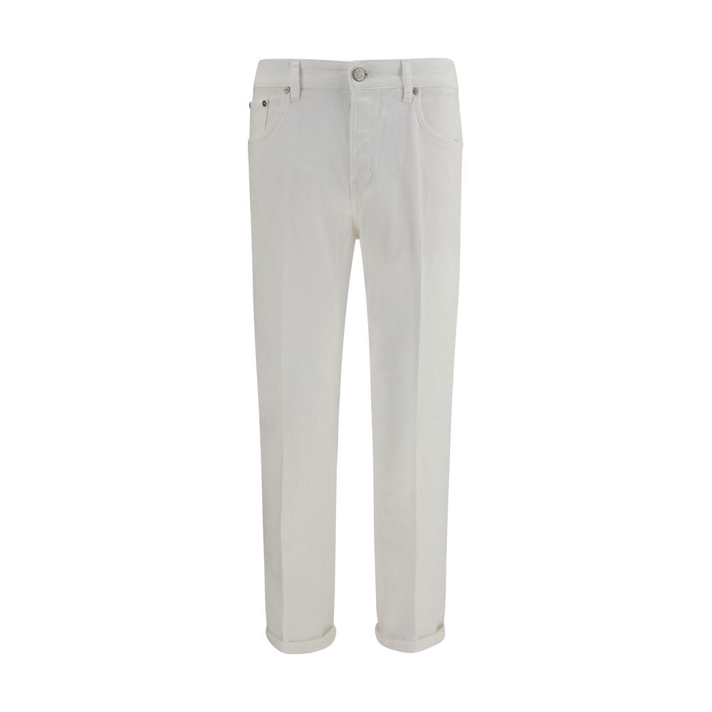 Indulge in the exquisite elegance of PT Torino White Cotton Slim Fit Jeans, where contemporary style meets unparalleled comfort, perfect for the discerning individual.