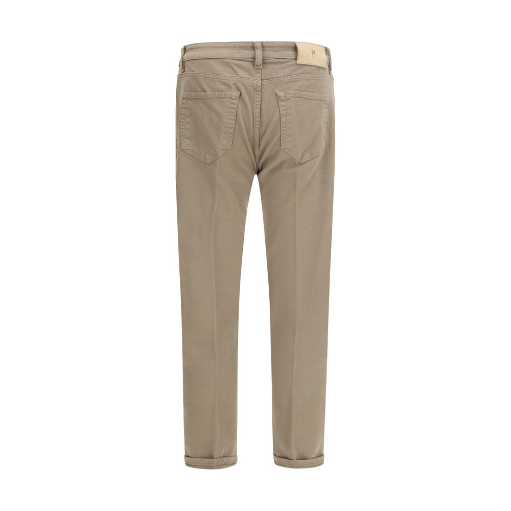 Indulge in the elegance of PT Torino's Beige Cotton Slim Fit Jeans, where timeless craftsmanship meets contemporary style for the discerning individual.