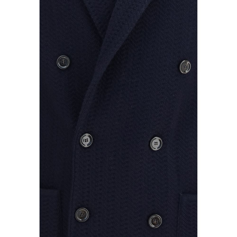 Elevate your wardrobe with the Lardini Blue Wool Oves Aries Blazer, a masterpiece of refined craftsmanship and luxurious fleece wool, embodying sophistication and timeless elegance.