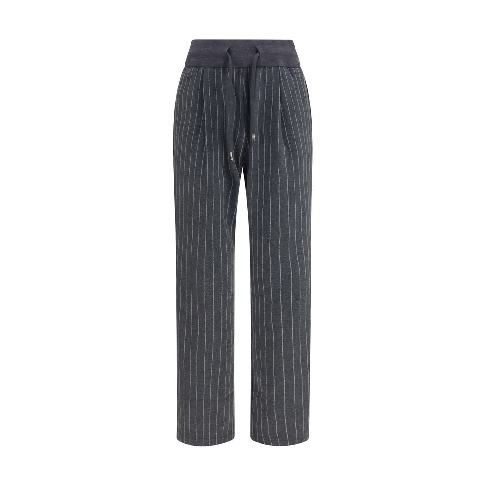 Elevate your wardrobe with Herno's Gray Cotton Casual Pants, where refined pinstripes meet unparalleled comfort, embodying timeless elegance for the discerning individual.