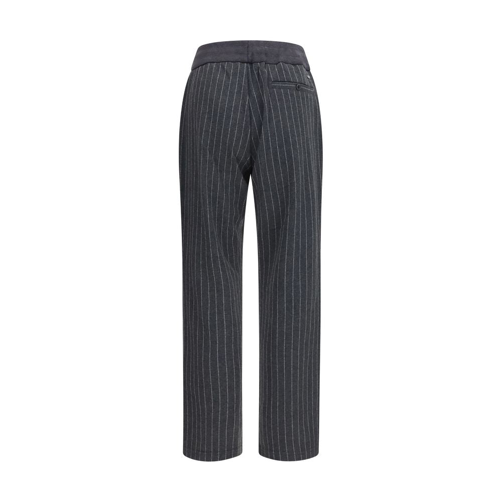 Elevate your wardrobe with Herno's Gray Cotton Casual Pants, where refined pinstripes meet luxurious comfort, embodying timeless elegance for the discerning individual.