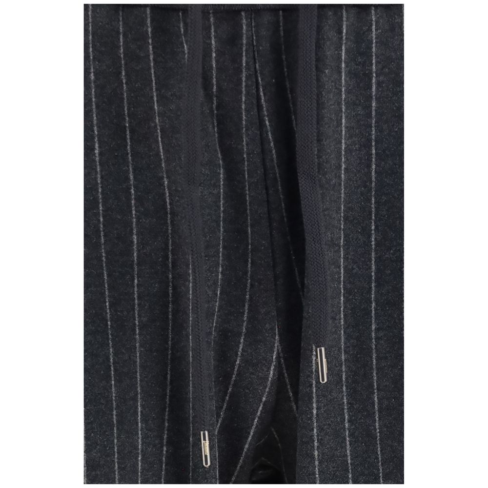Elevate your wardrobe with Herno's Gray Cotton Casual Pants, a blend of elegance and comfort, featuring refined pinstripes and luxurious craftsmanship for the discerning individual.
