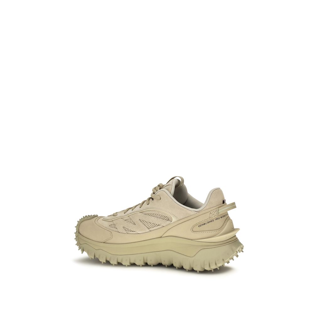 Experience the exquisite craftsmanship of Moncler's Beige Calf Leather Bos Taurus Athletic Sneakers, where luxury meets performance in every step.