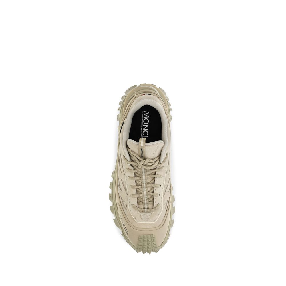 Elevate your style with Moncler's Beige Calf Leather Bos Taurus Athletic Sneakers, a fusion of exquisite craftsmanship and modern luxury, designed for unparalleled comfort and sophistication.