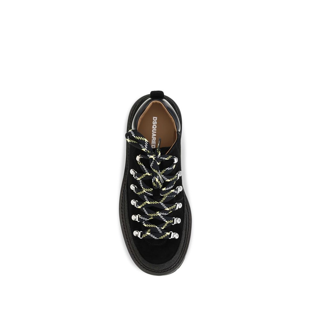 Discover the Dsquared² Black Calf Leather Bos Taurus Athletic Sneakers, where exquisite craftsmanship meets contemporary elegance, perfect for the discerning individual.