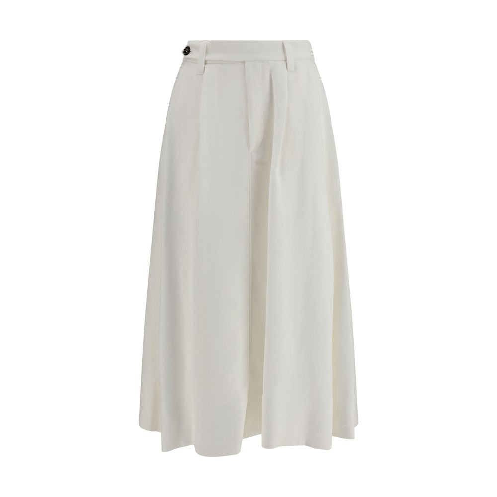 Elevate your wardrobe with the Brunello Cucinelli White Viscose Long Skirt, a masterpiece of fluid elegance crafted from a luxurious blend, perfect for any sophisticated occasion.
