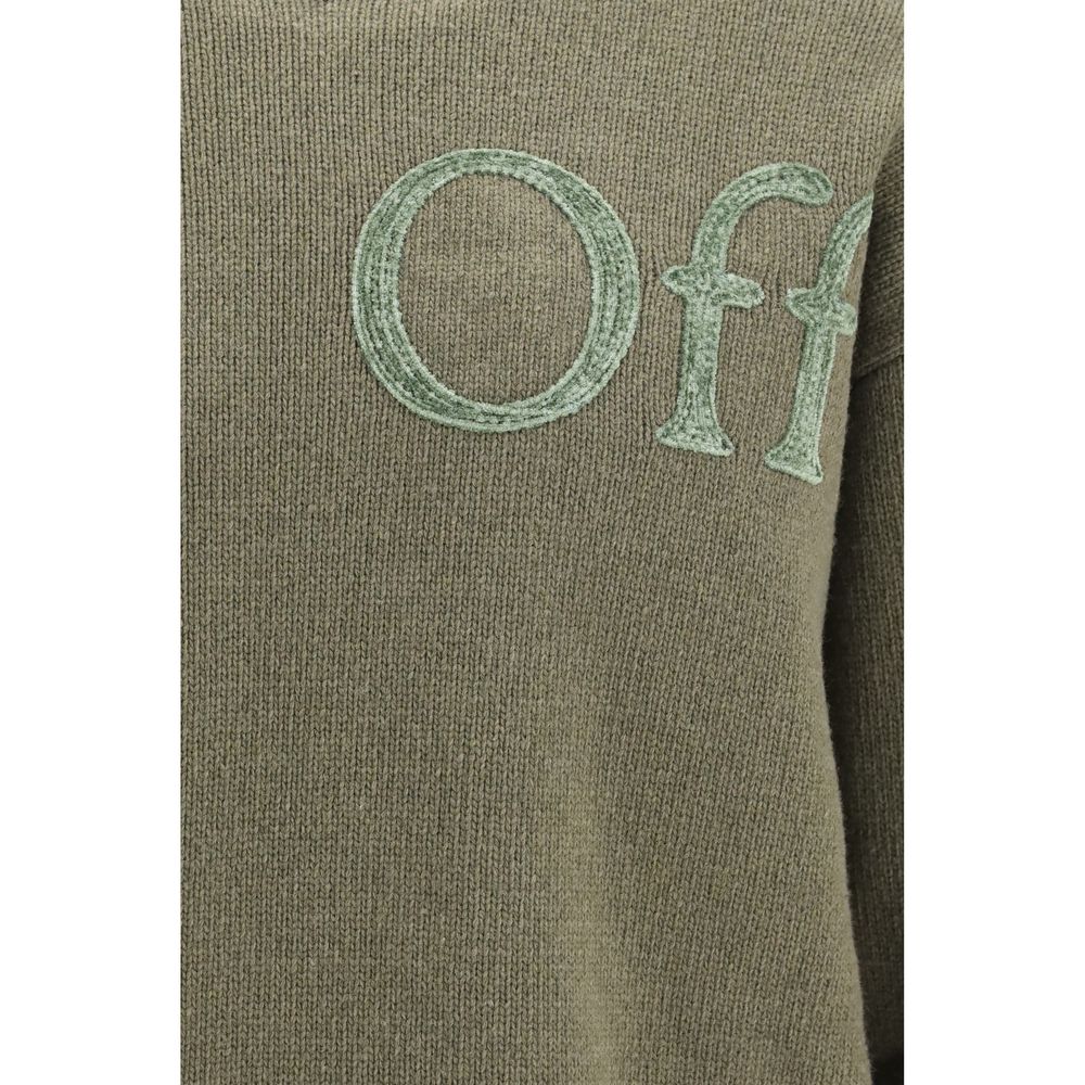 Indulge in the Off-White Bicolor Wool Oves Aries Sweatshirt, a masterpiece of luxurious knitwear that embodies sophistication and effortless elegance for discerning tastes.