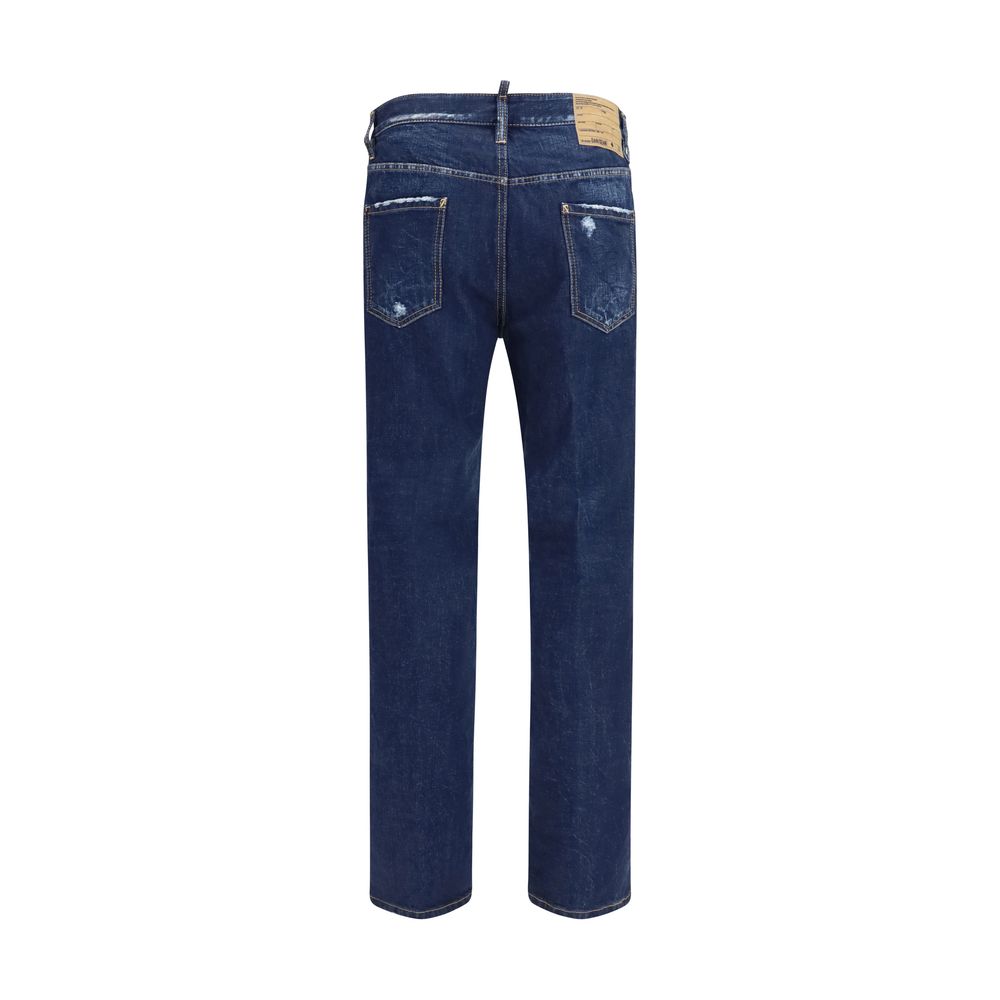 Indulge in the timeless allure of Dsquared² Blue Cotton Straight-Leg Jeans, where exquisite craftsmanship meets a distinctive silhouette, perfect for the discerning wardrobe.