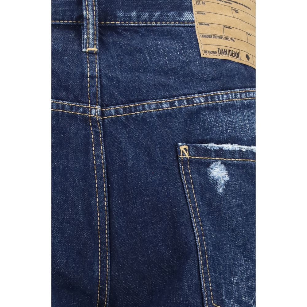Indulge in the allure of Dsquared² Blue Cotton Straight-Leg Jeans, where exquisite craftsmanship meets a distinctive silhouette, embodying luxury and effortless style.