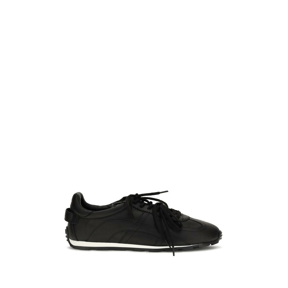 Discover the Dsquared² Black Calf Leather Bos Taurus Athletic Sneakers, where luxurious craftsmanship meets sporty elegance, perfect for the discerning individual.