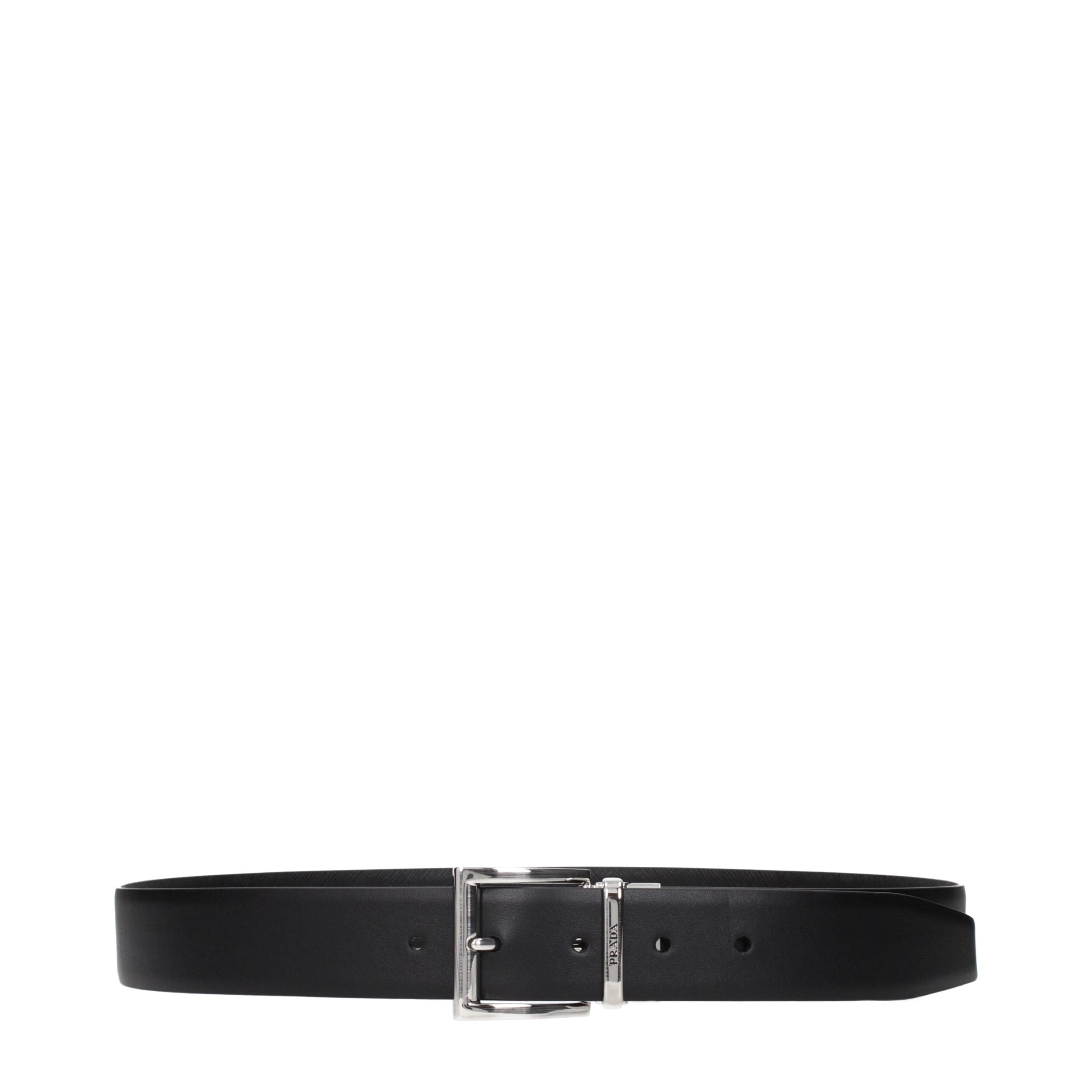 Indulge in the exquisite allure of the Prada Black Leather Regular Belt, a symbol of sophistication and timeless elegance, perfect for the discerning connoisseur.