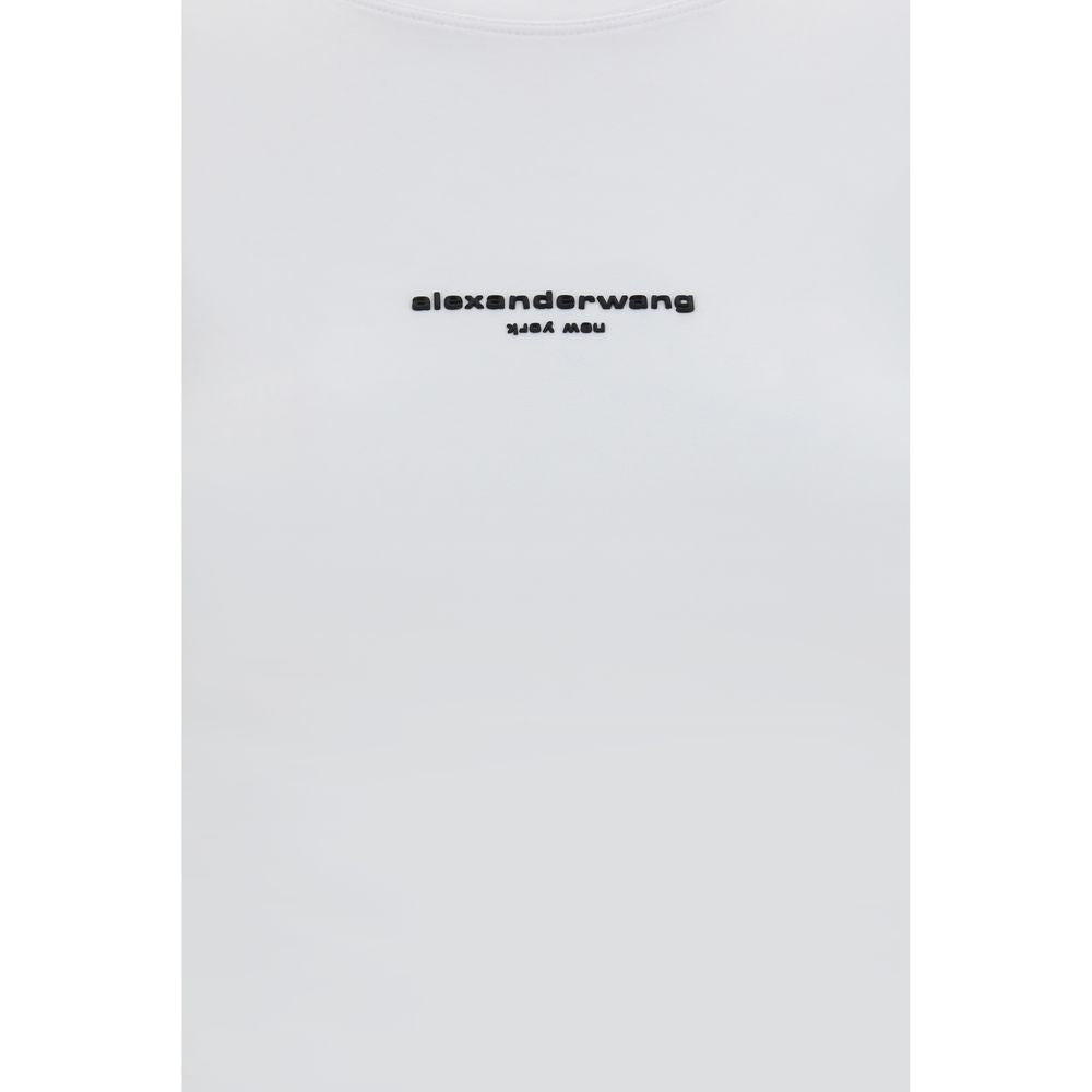 Elevate your wardrobe with the Alexander Wang White Cotton Sportswear T-shirt, a masterpiece of comfort and style, crafted from premium cotton for a timeless allure.