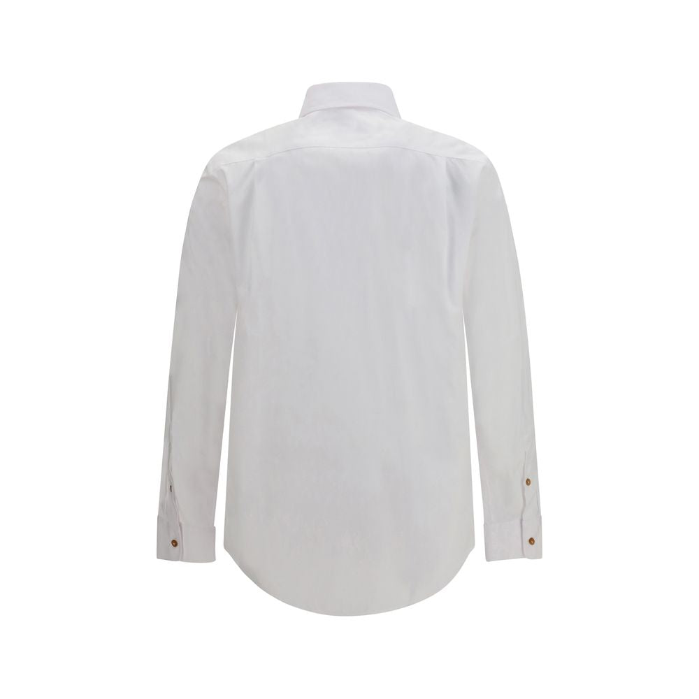 Discover the Vivienne Westwood White Cotton Dress Shirt, a blend of elegance and artistry, crafted from premium cotton poplin for a timeless, sophisticated look.