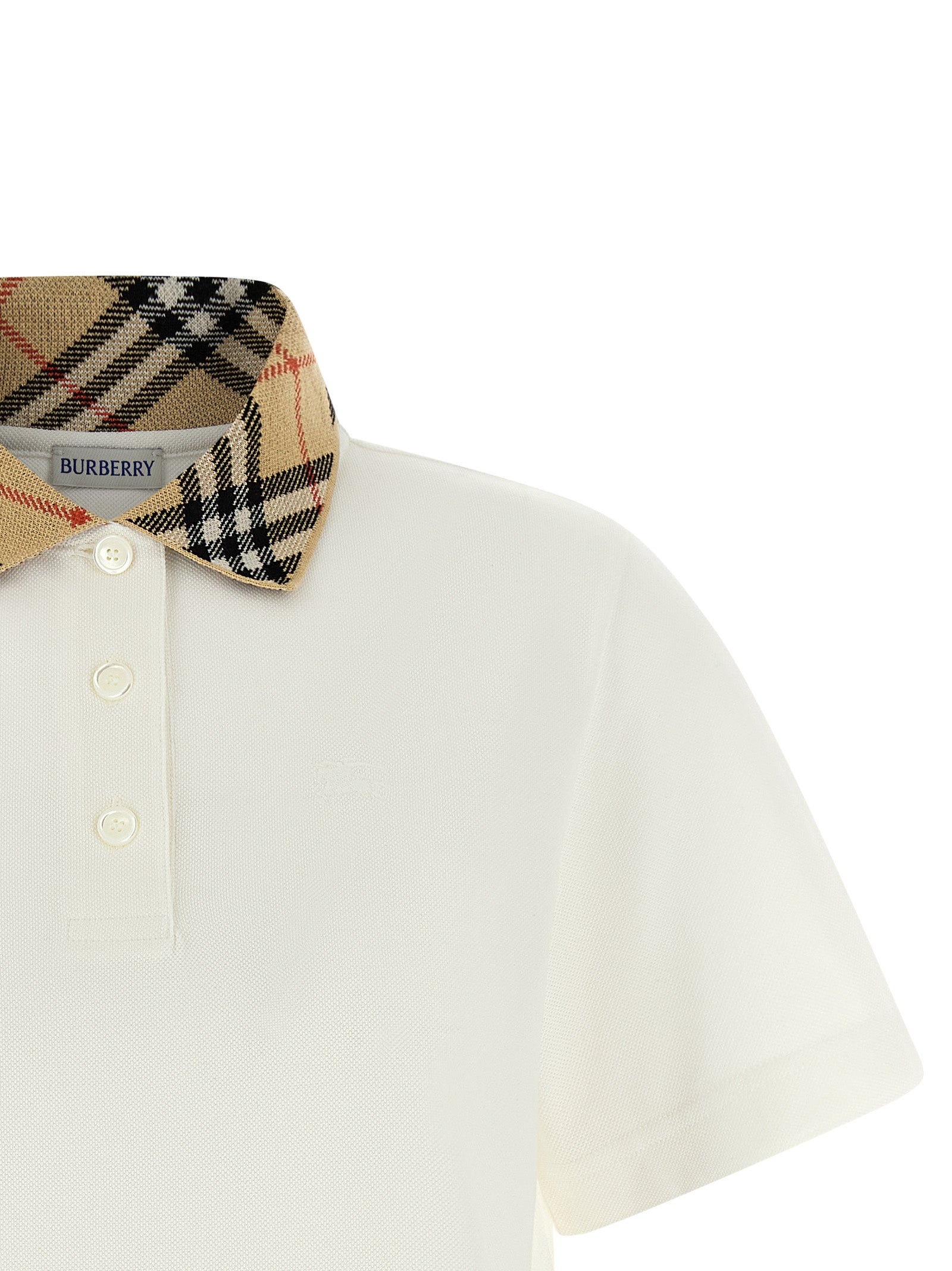 Burberry White Cotton Polo Shirt - Timeless Elegance Redefined