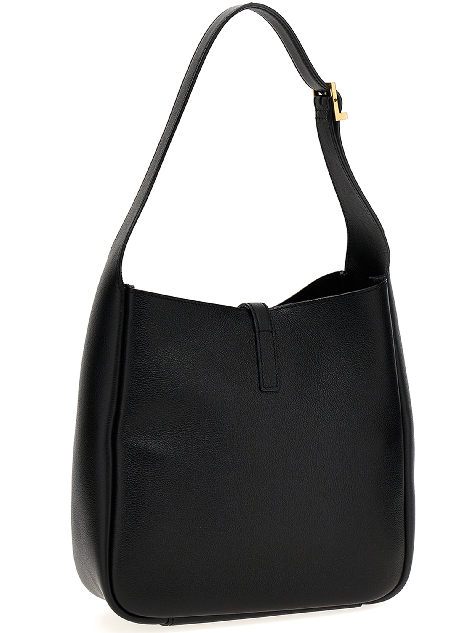 Saint Laurent Le 5 À 7 Soft Shoulder Bag in Black Calfskin