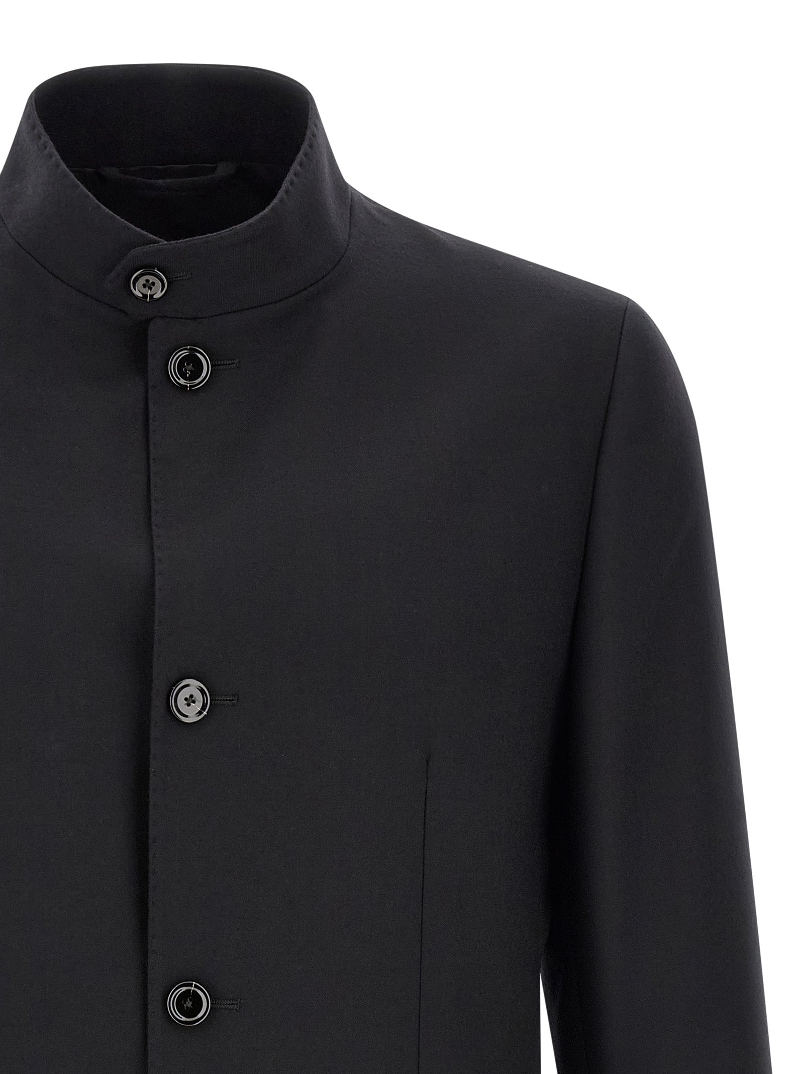 Discover the Lardini Black Virgin Wool Blazer, a masterpiece of contemporary tailoring and minimalist elegance, crafted for those who embody sophistication and style.
