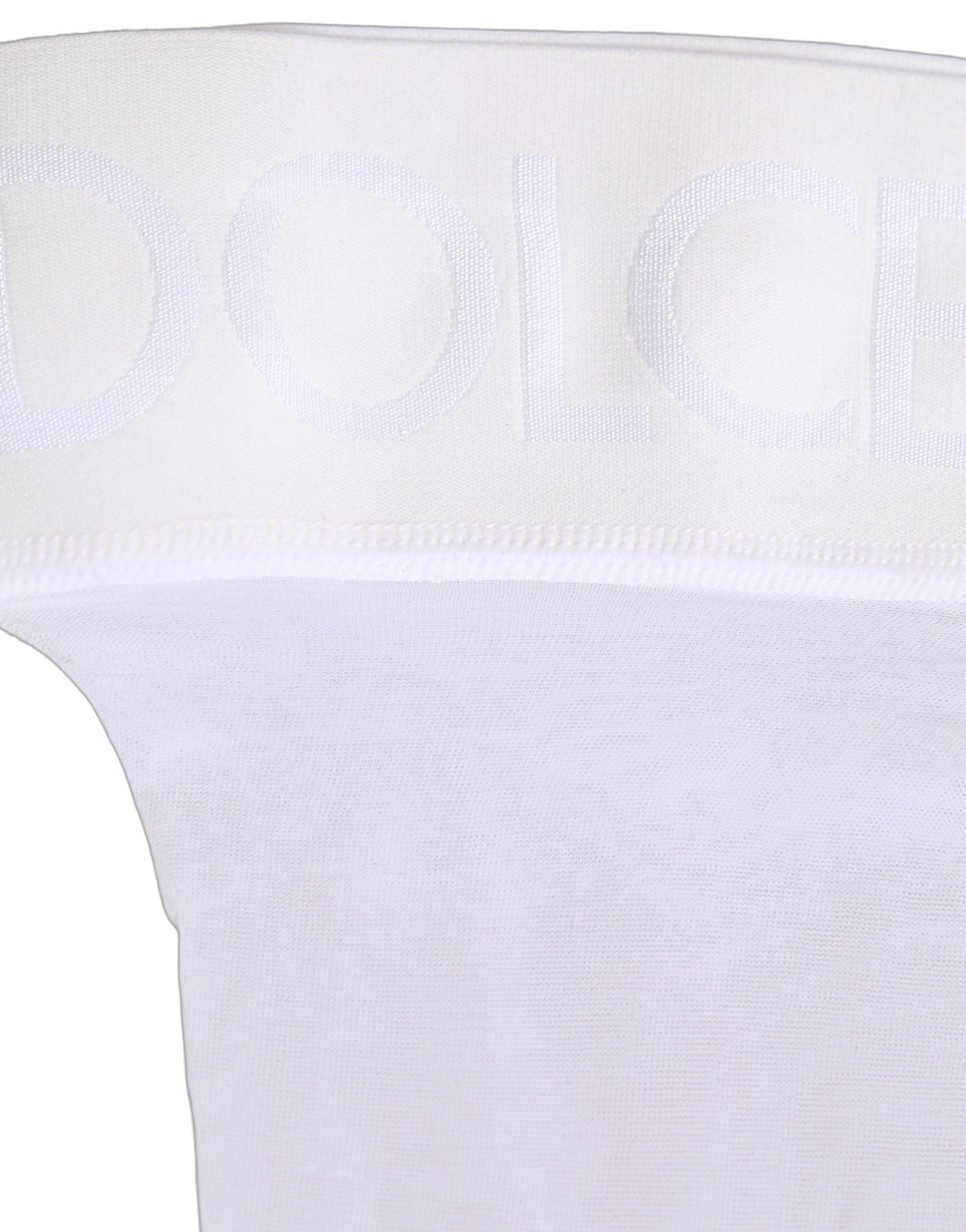Dolce & Gabbana .White Nylon Logo Calf Long Women Accessory Socks