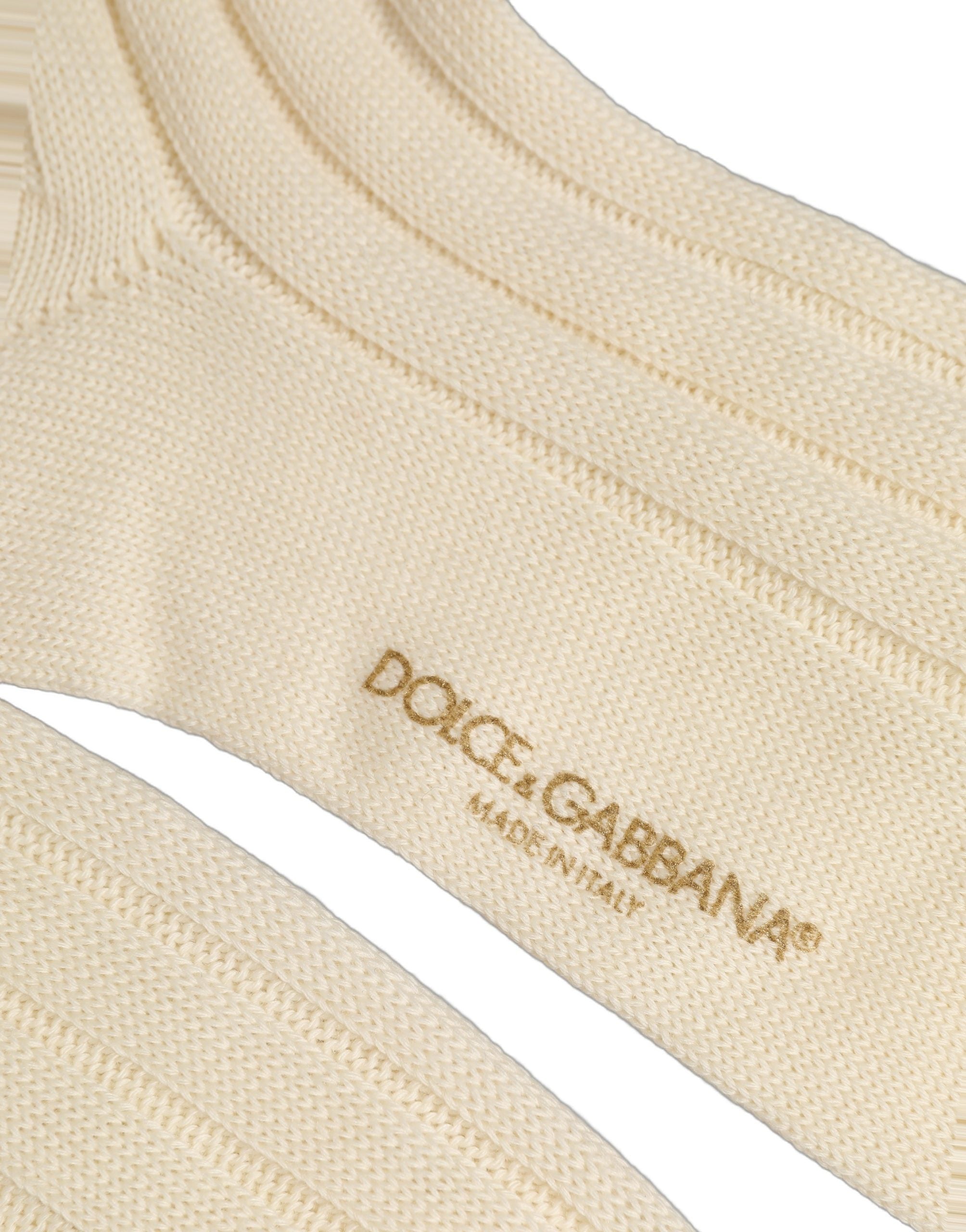 Dolce & Gabbana Beige Wool Stretch Knee High Accessory Socks