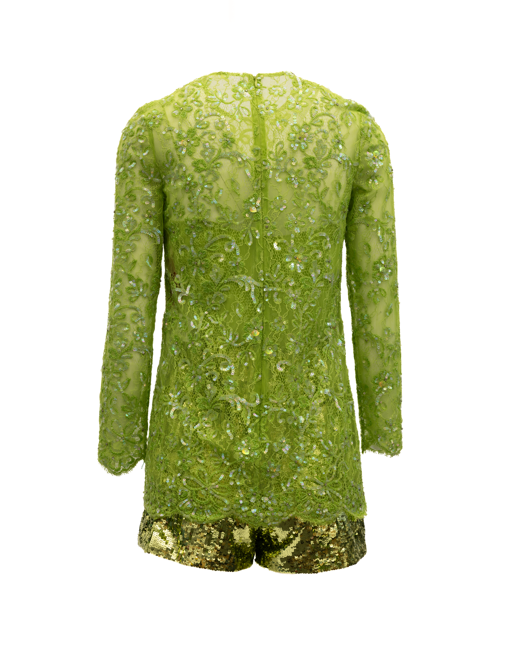 Valentino Garavani Women Green Sequin Jumpsuit