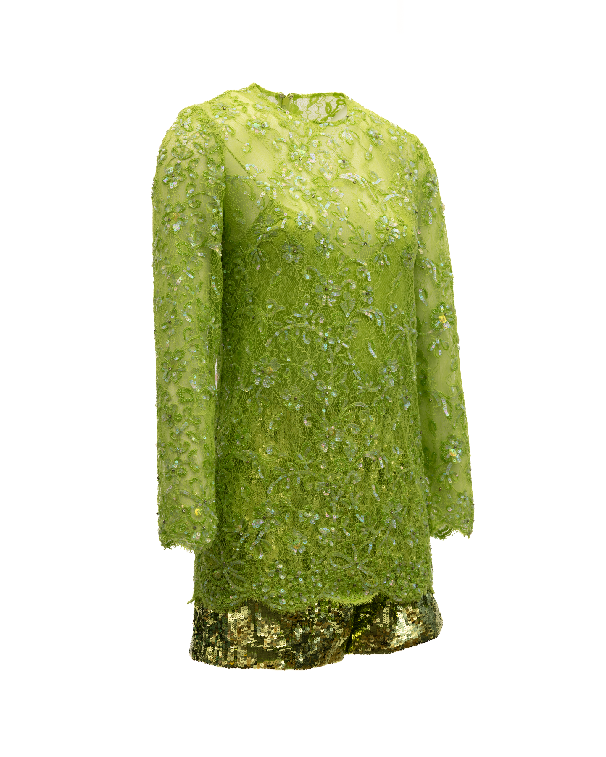 Valentino Garavani Women Green Sequin Jumpsuit