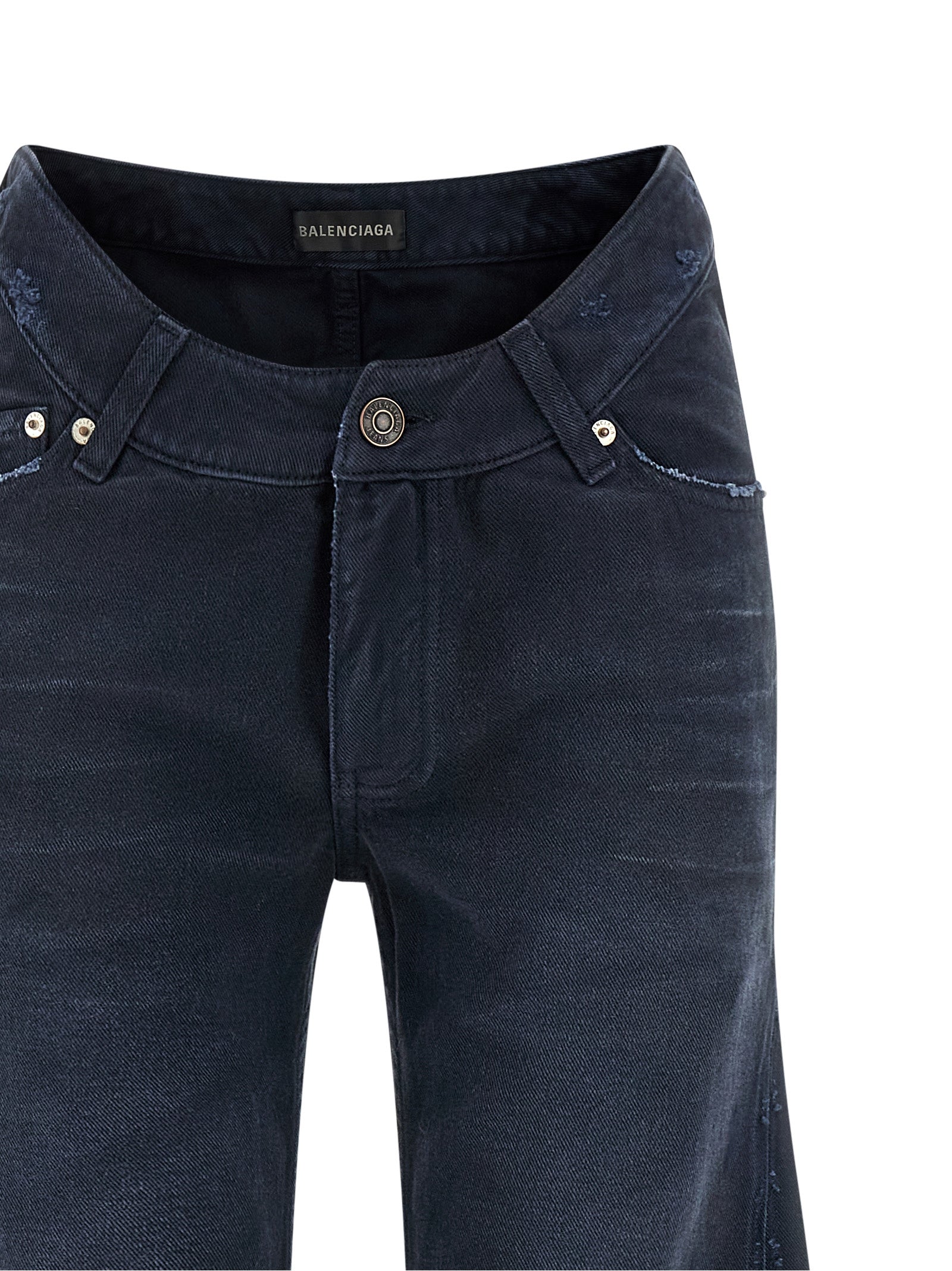 Balenciaga Blue Cotton Flared Jeans - Elevate Your Style