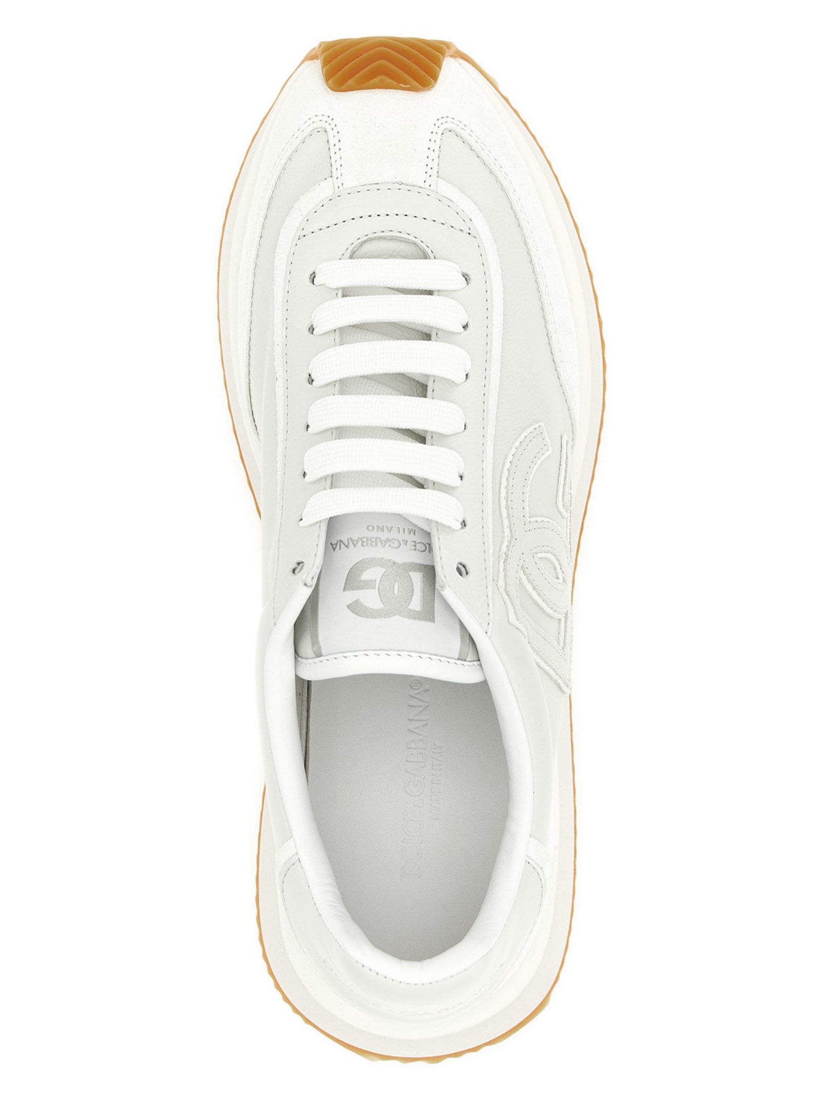 Dolce & Gabbana White Calfskin Low Top Sneakers - Luxury Footwear