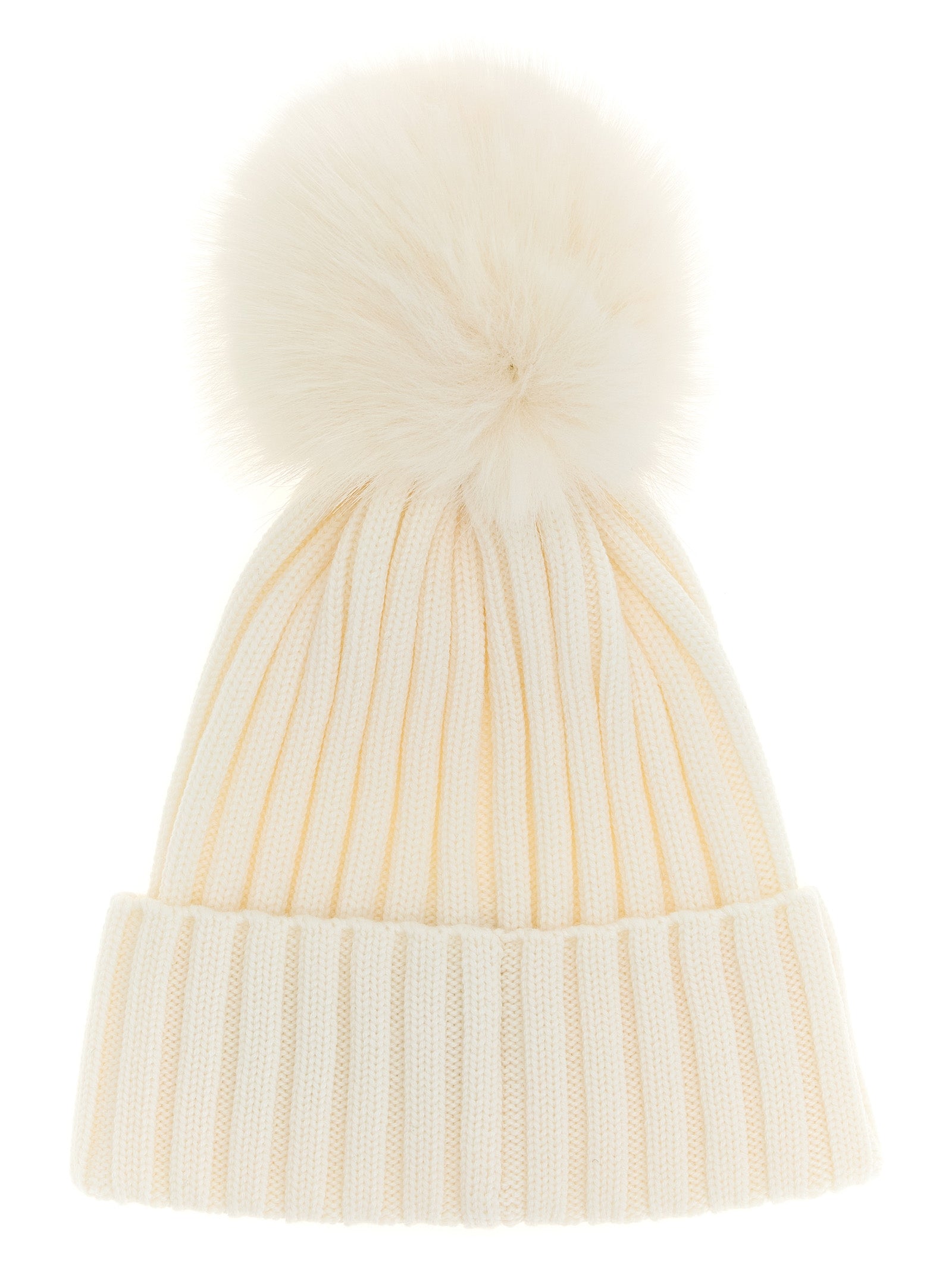 Moncler White MicroModal Beanie - Elevate Your Winter Elegance