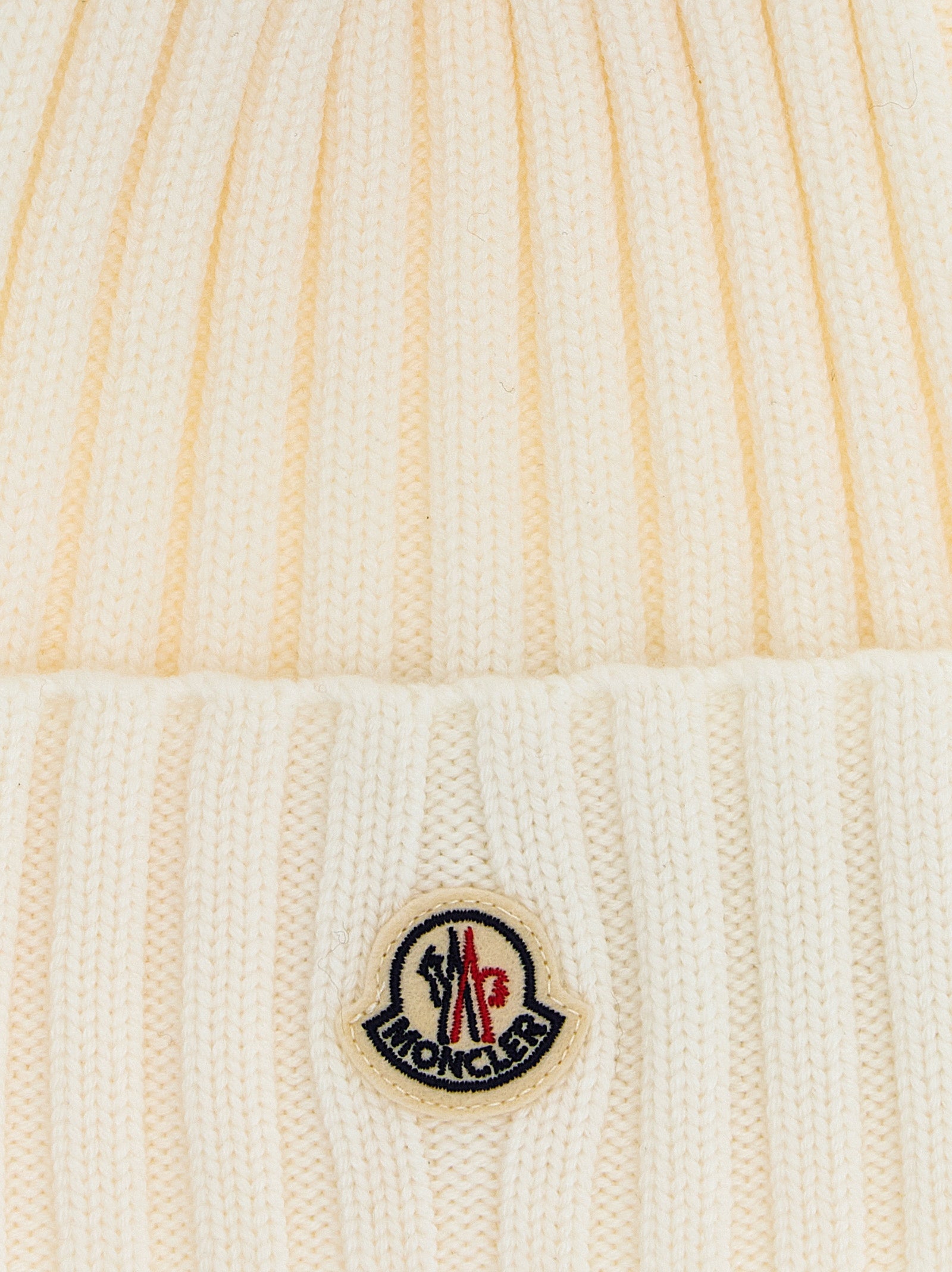 Moncler White MicroModal Beanie - Elevate Your Winter Elegance