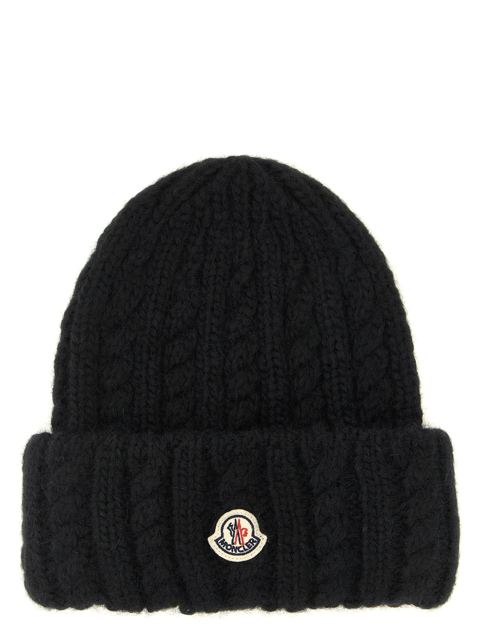 Moncler Black Alpaca Leather Beanie - Elevate Your Winter Elegance