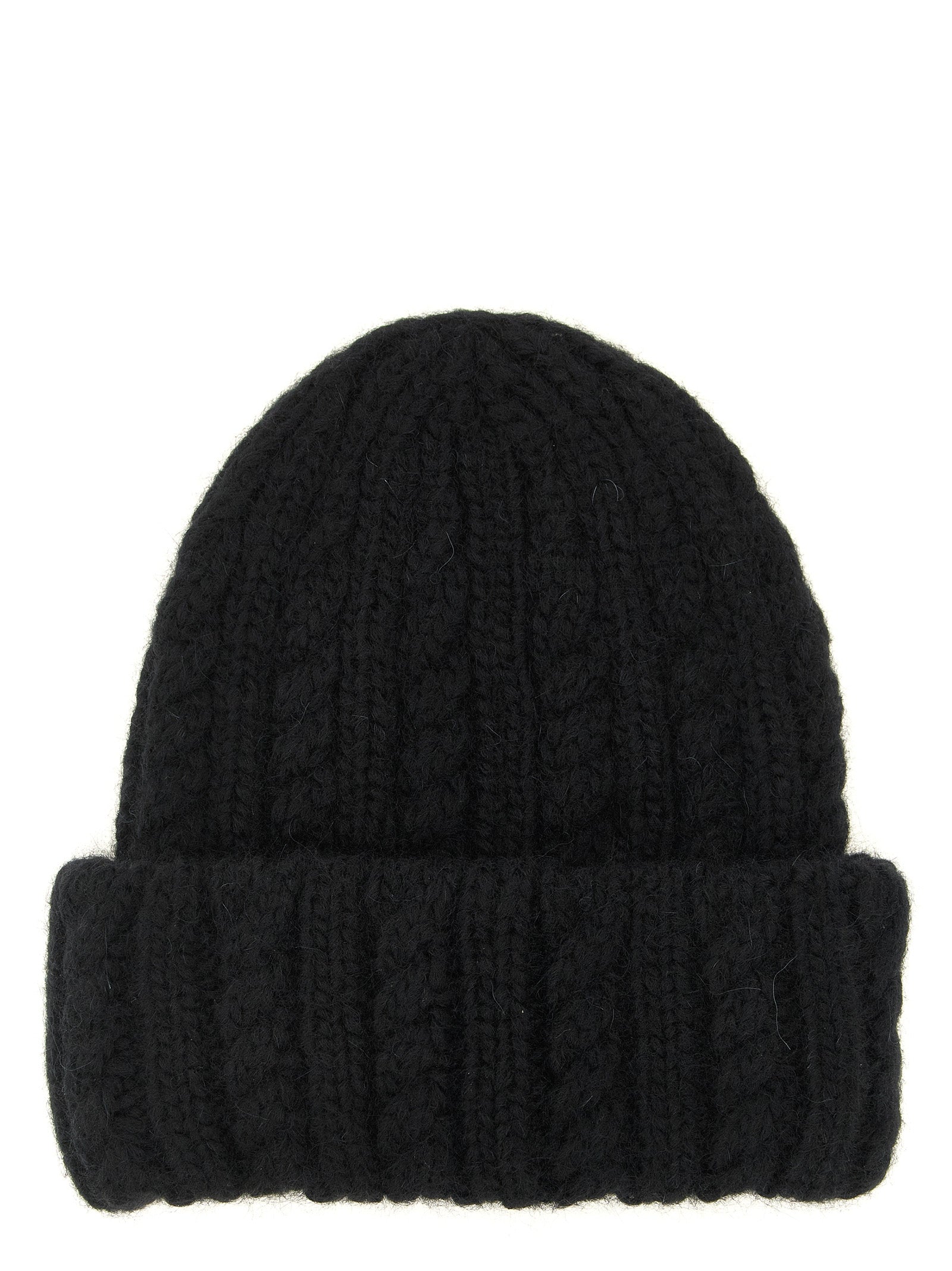 Moncler Black Alpaca Leather Beanie - Luxurious Winter Accessory