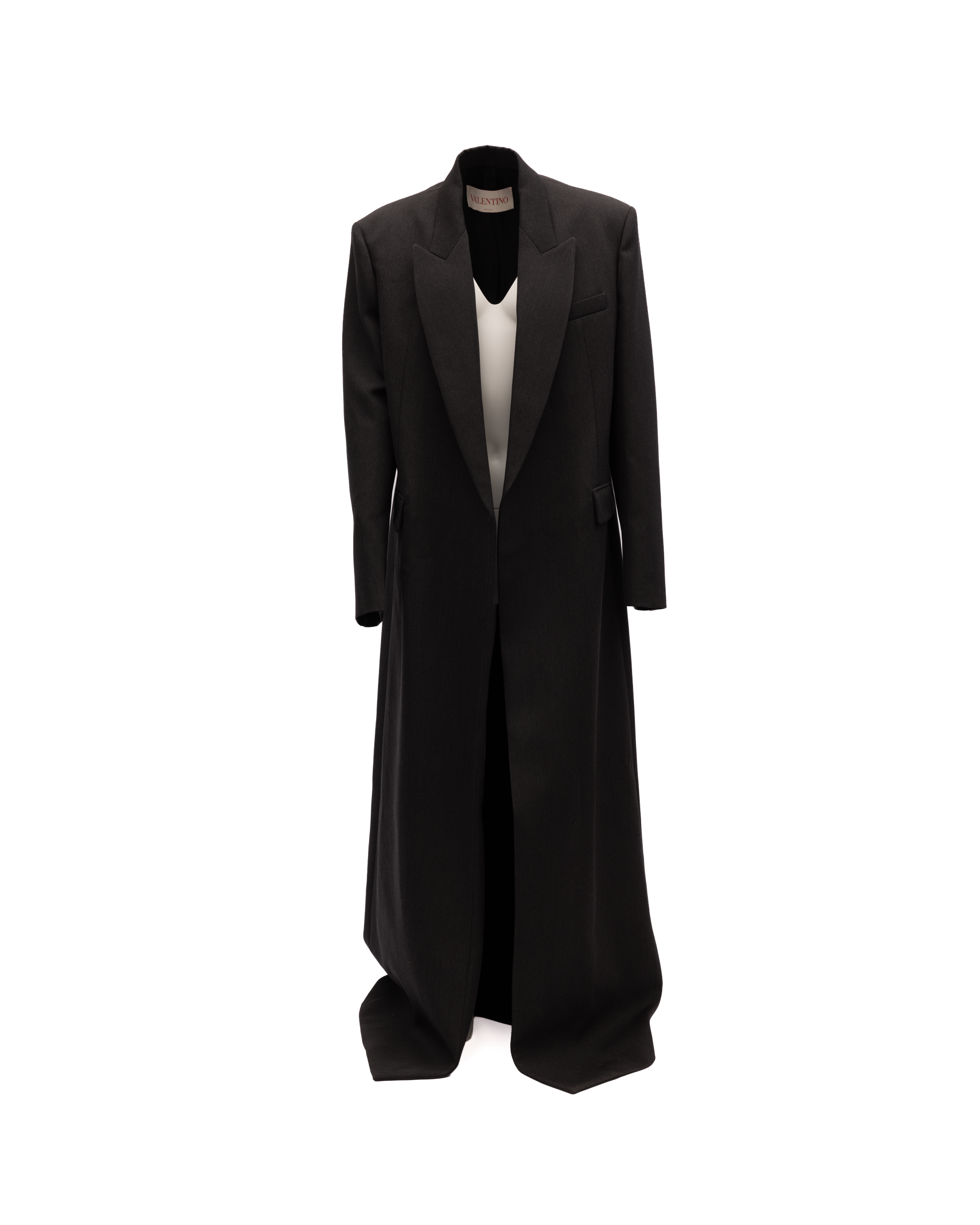 Indulge in the elegance of the Valentino Garavani Women Wool Long Coat, a masterpiece of tailored sophistication that embodies luxury and timeless allure.