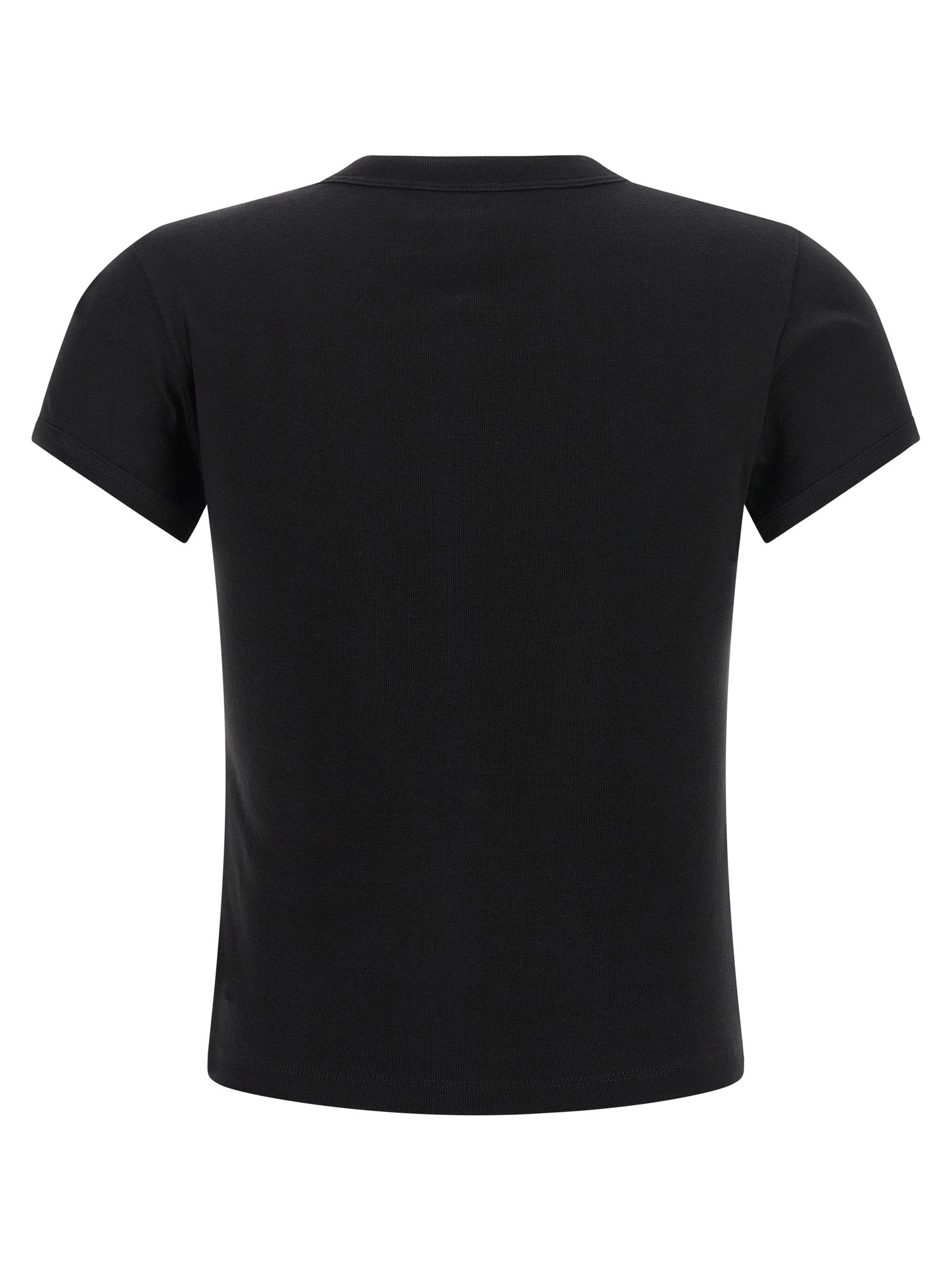 Discover the Saint Laurent Black Cotton T-Shirt, a symbol of minimalist luxury crafted from pure cotton, offering timeless elegance and refined sophistication for the discerning individual.