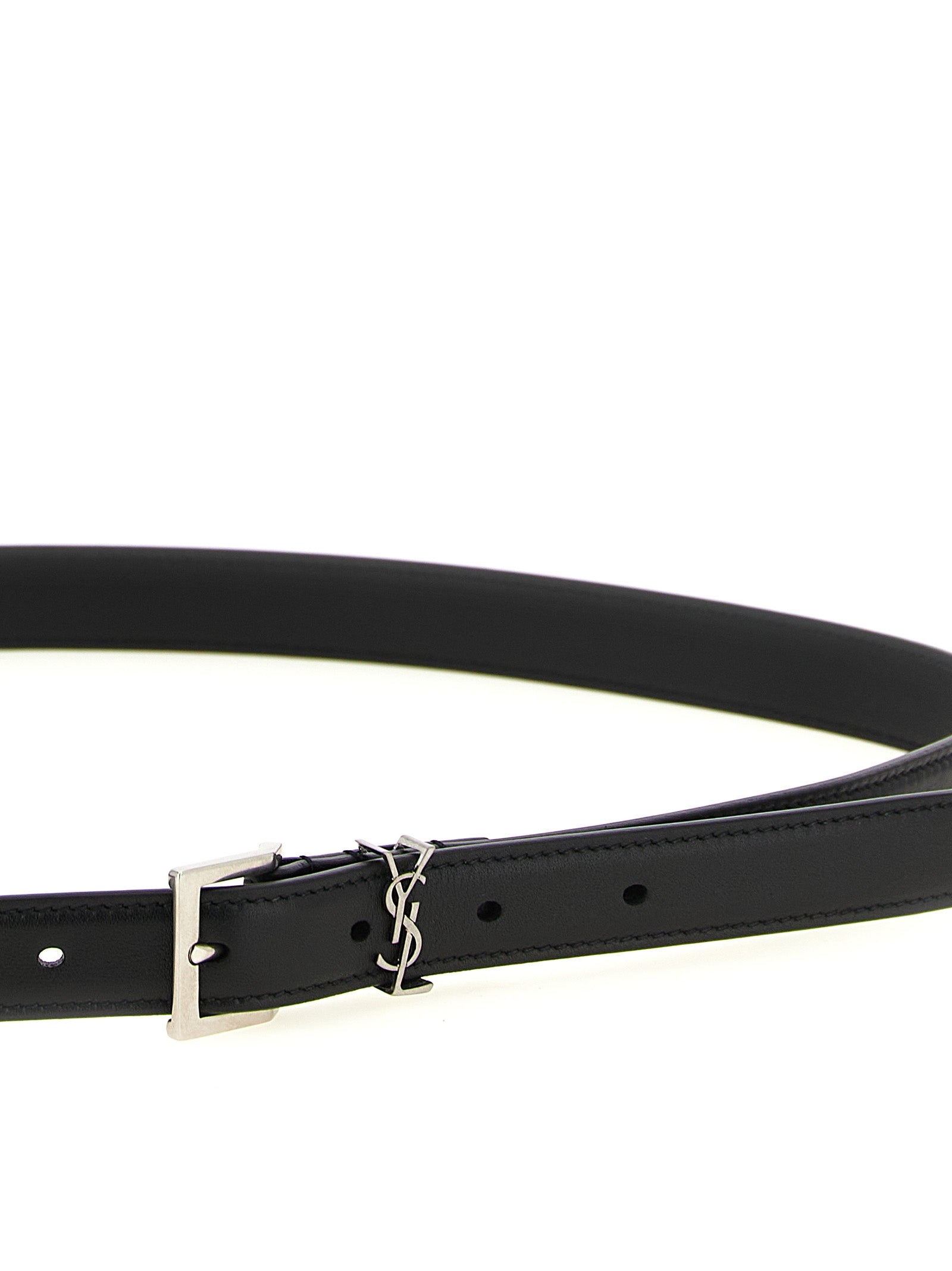 Indulge in the elegance of the Saint Laurent Black Calfskin Regular Belt, a timeless accessory that embodies sophistication and unparalleled craftsmanship for the discerning individual.