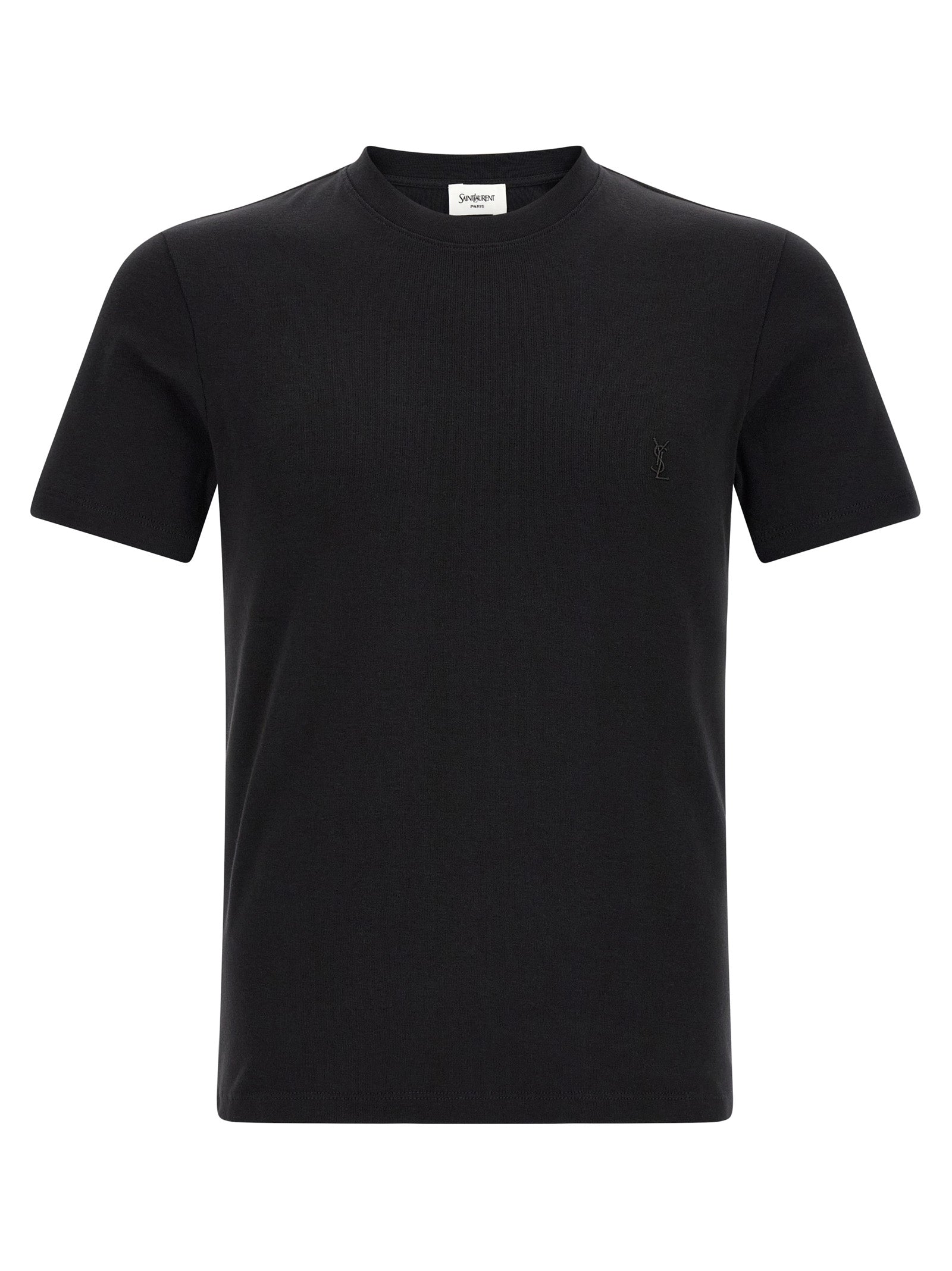 Discover the Saint Laurent Black Cotton T-Shirt, a seamless blend of luxury and comfort, embodying timeless elegance for the discerning individual.